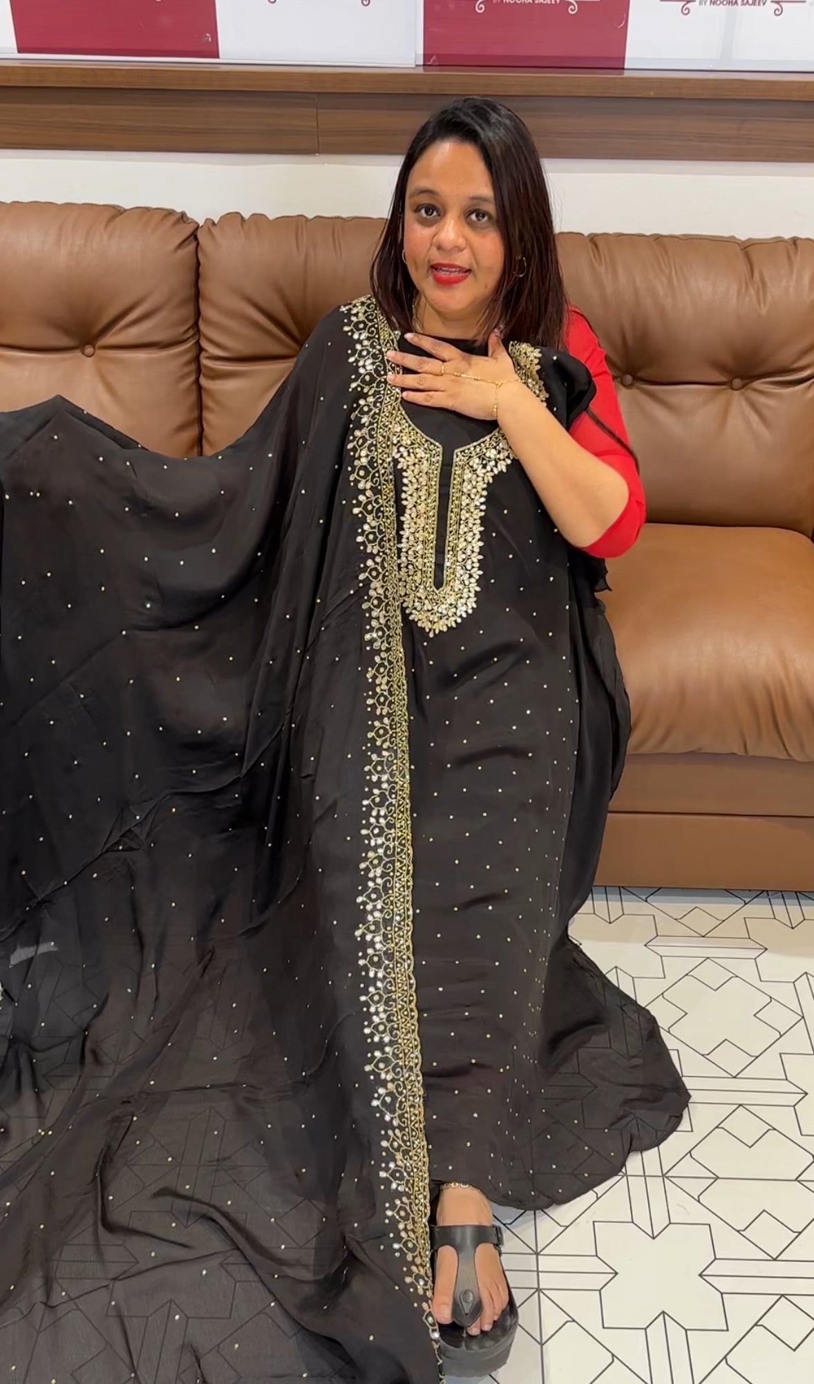 PLATINUM CHIFFON UNSTITCHED SALWAR SUIT - IHA 9635