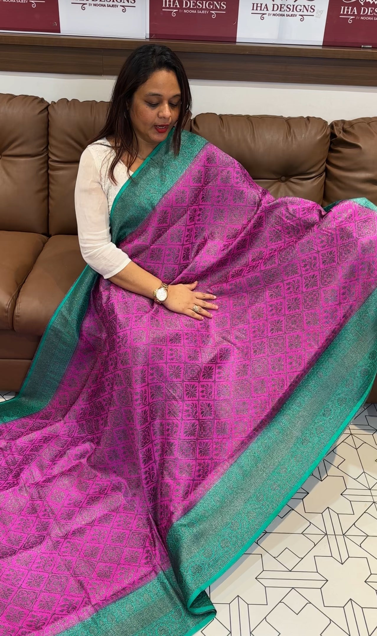DESIGNER SEMI BANARASI SILK SAREES - IHA 9591