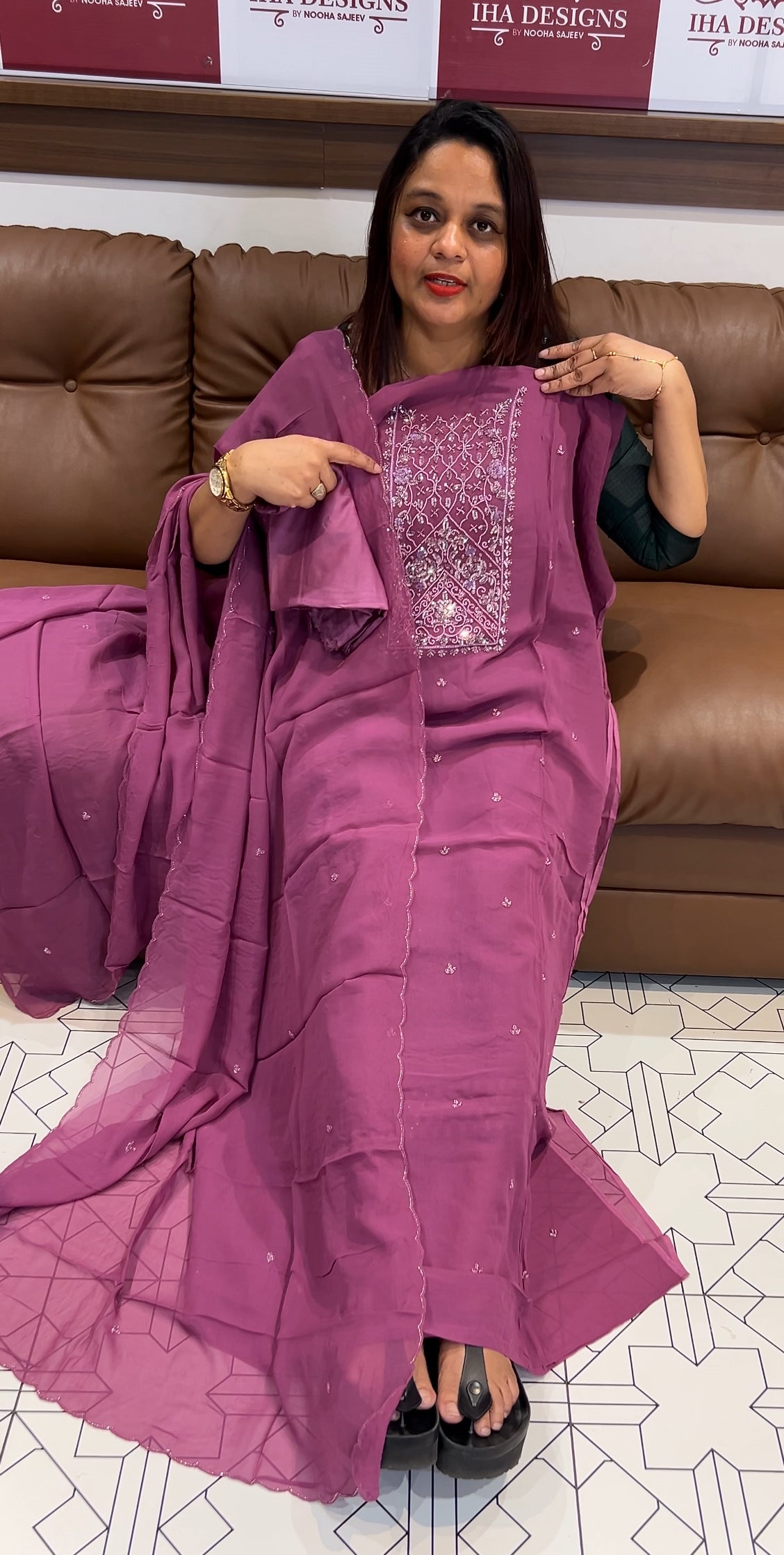VISCOSE GEORGETTE UNSTITCHED SALWAR SUITS - IHA 9749