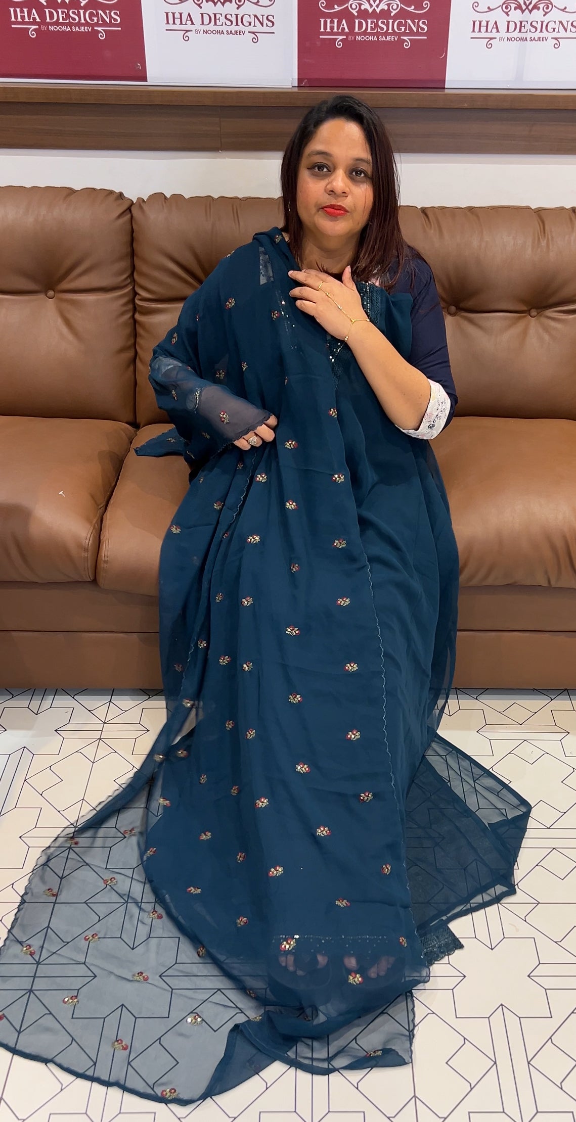 FAUX GEORGETTE UNSTITCHED SALWAR SUITS - IHA 9761