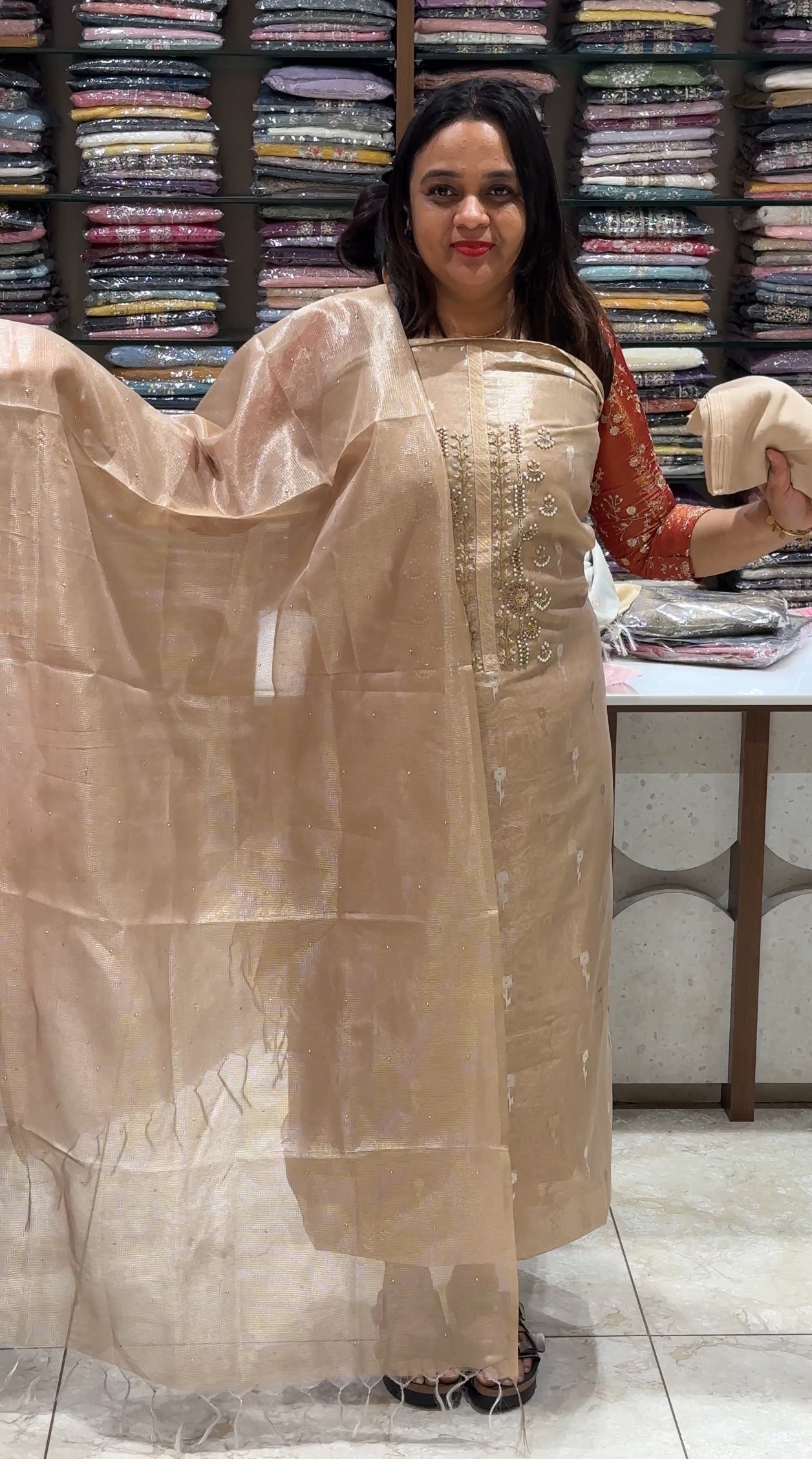 PREMIUM UNSTITCHED SALWAR SUITS - IHA 22228