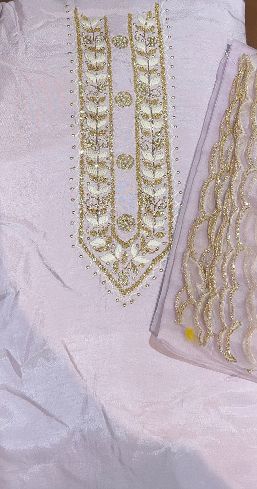 DOLA SILK UNSTITCHED SALWAR SUITS - IHA 8459