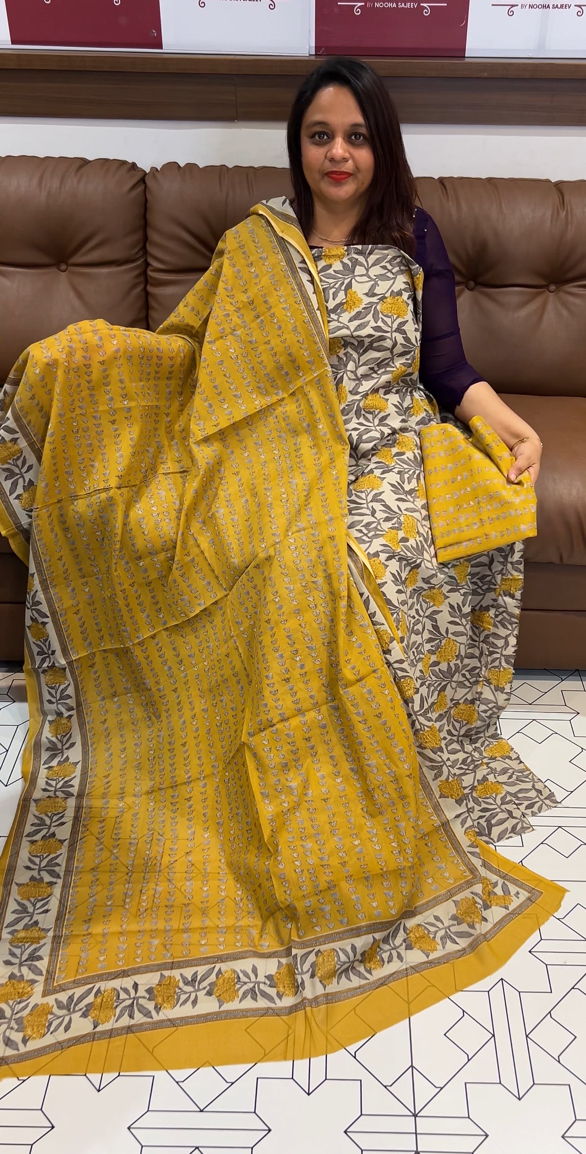 COTTON PRINTED UNSTITCHED SALWAR SUITS - IHA 9789