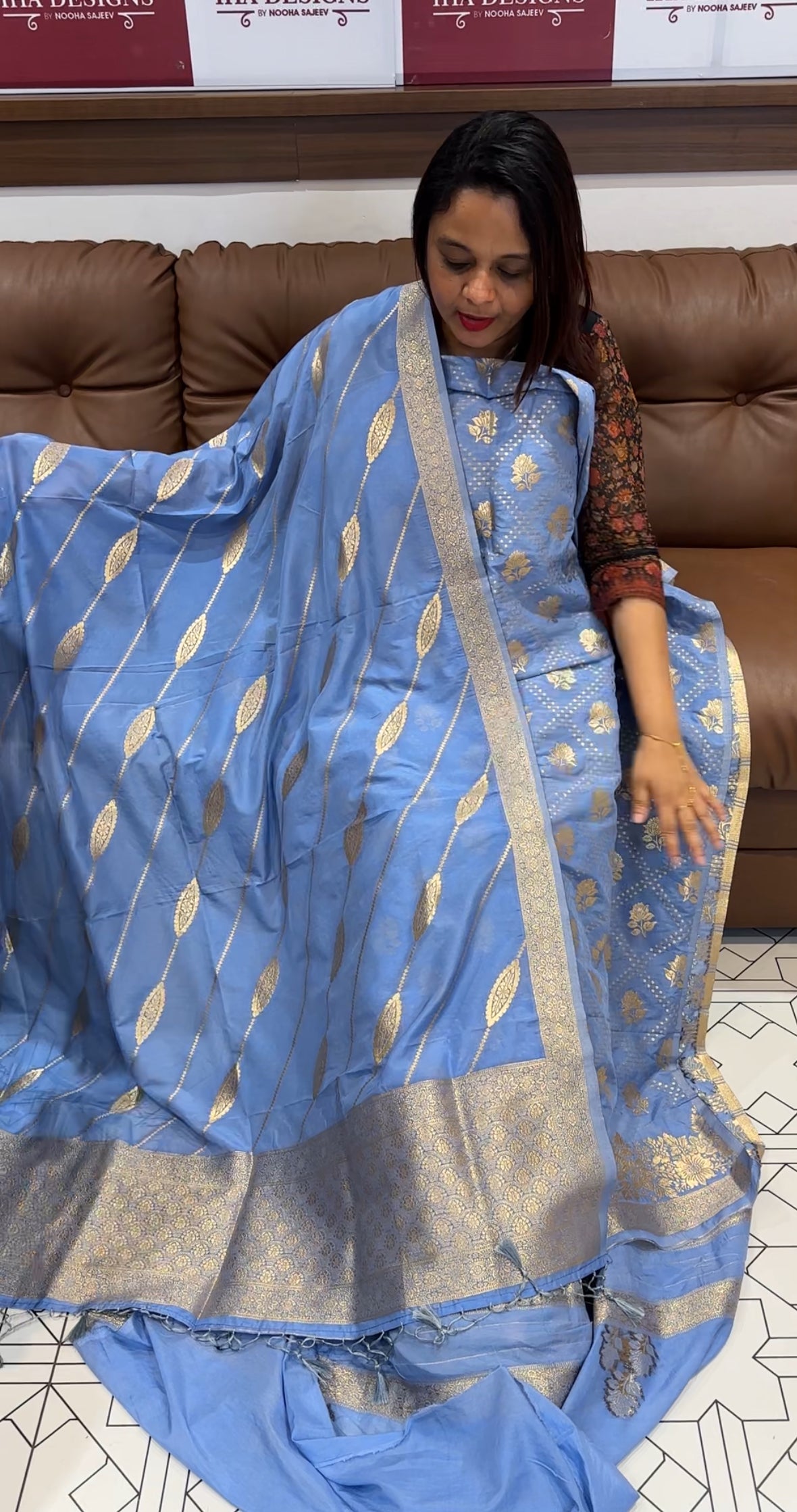 SEMI KATAN UNSTITCHED SALWAR SUITS - IHA 9832