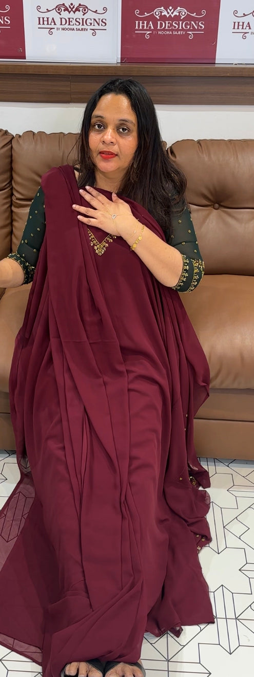 IHA'S IN-HOUSE HAND WORKED UNSTITCHED SALWAR SUITS - IHA 22852