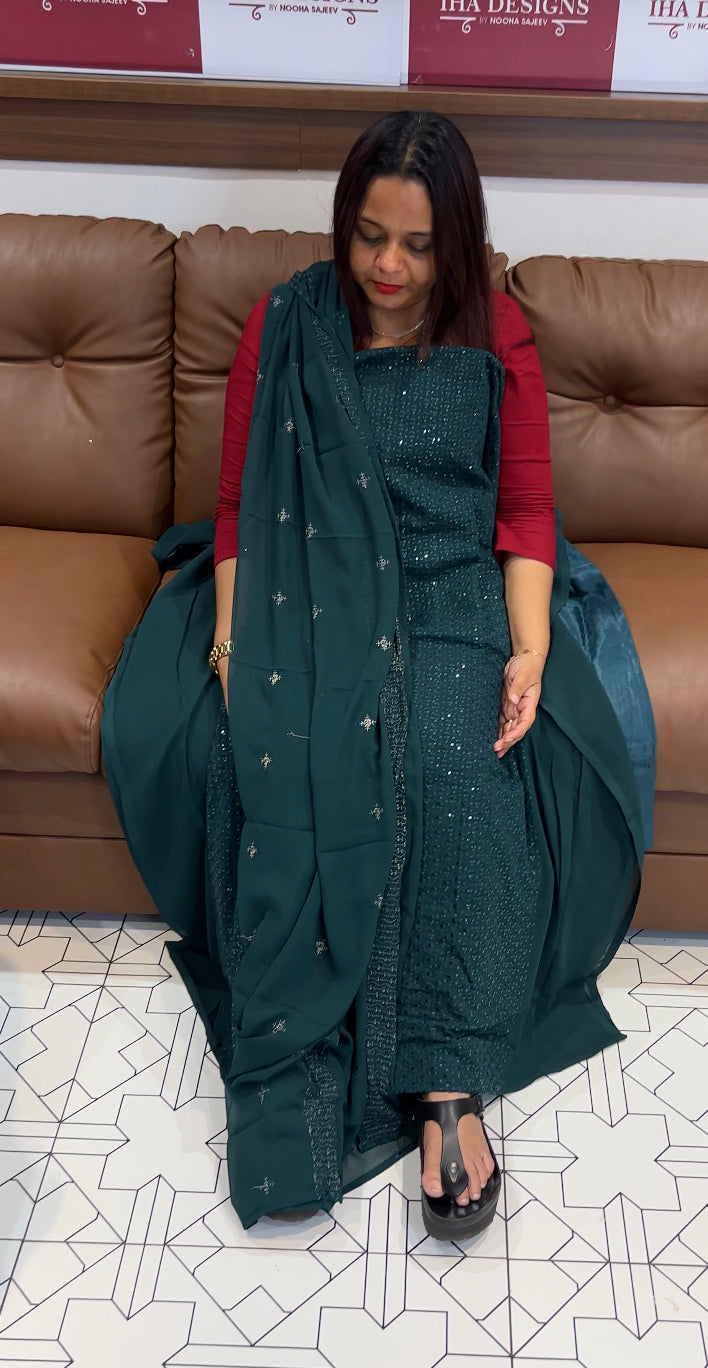 GEORGETTE UNSTITCHED SALWAR SUITS - IHA 8331
