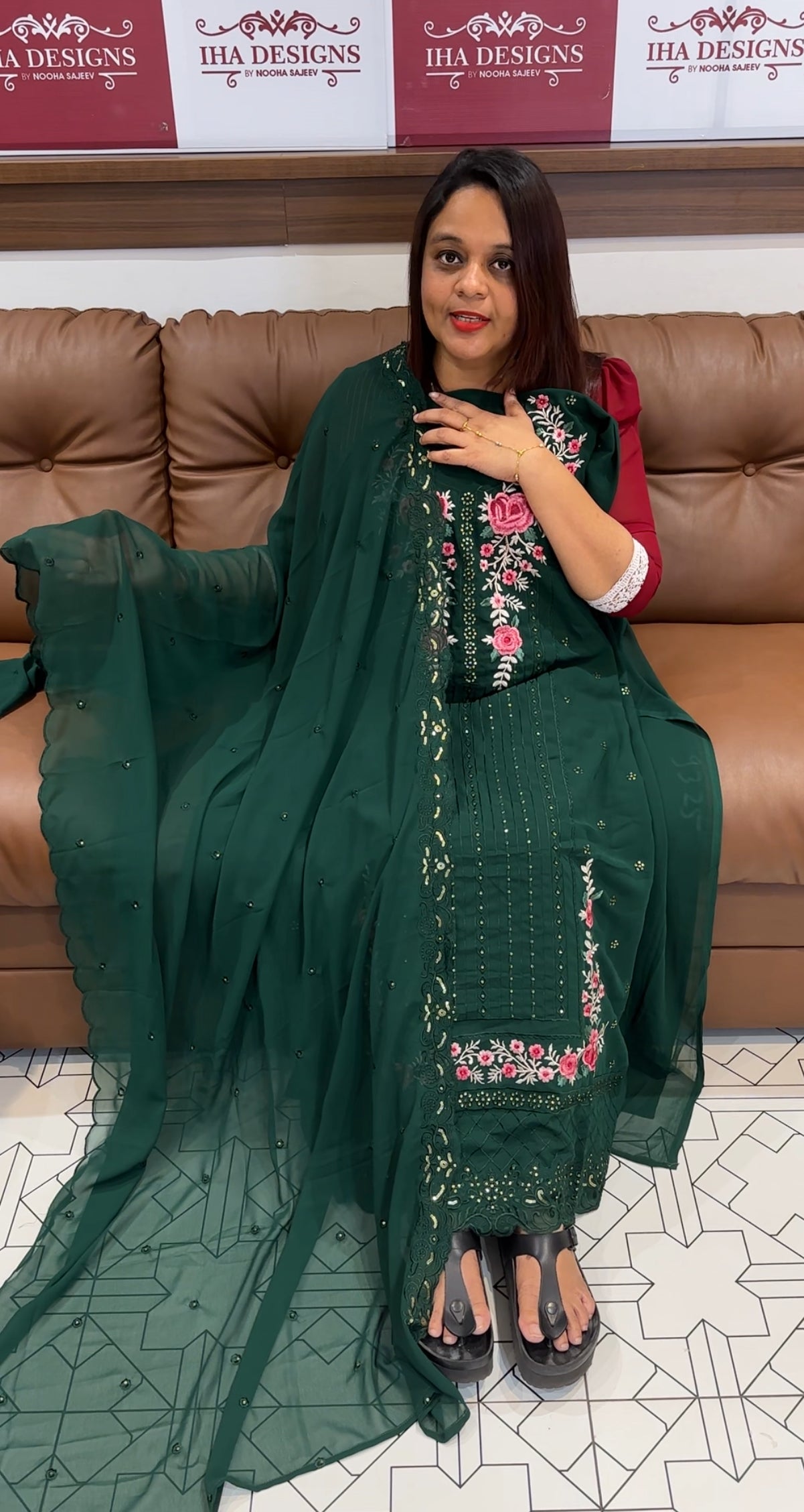 FAUX GEORGETTE UNSTITCHED SALWAR SUITS - IHA 9777