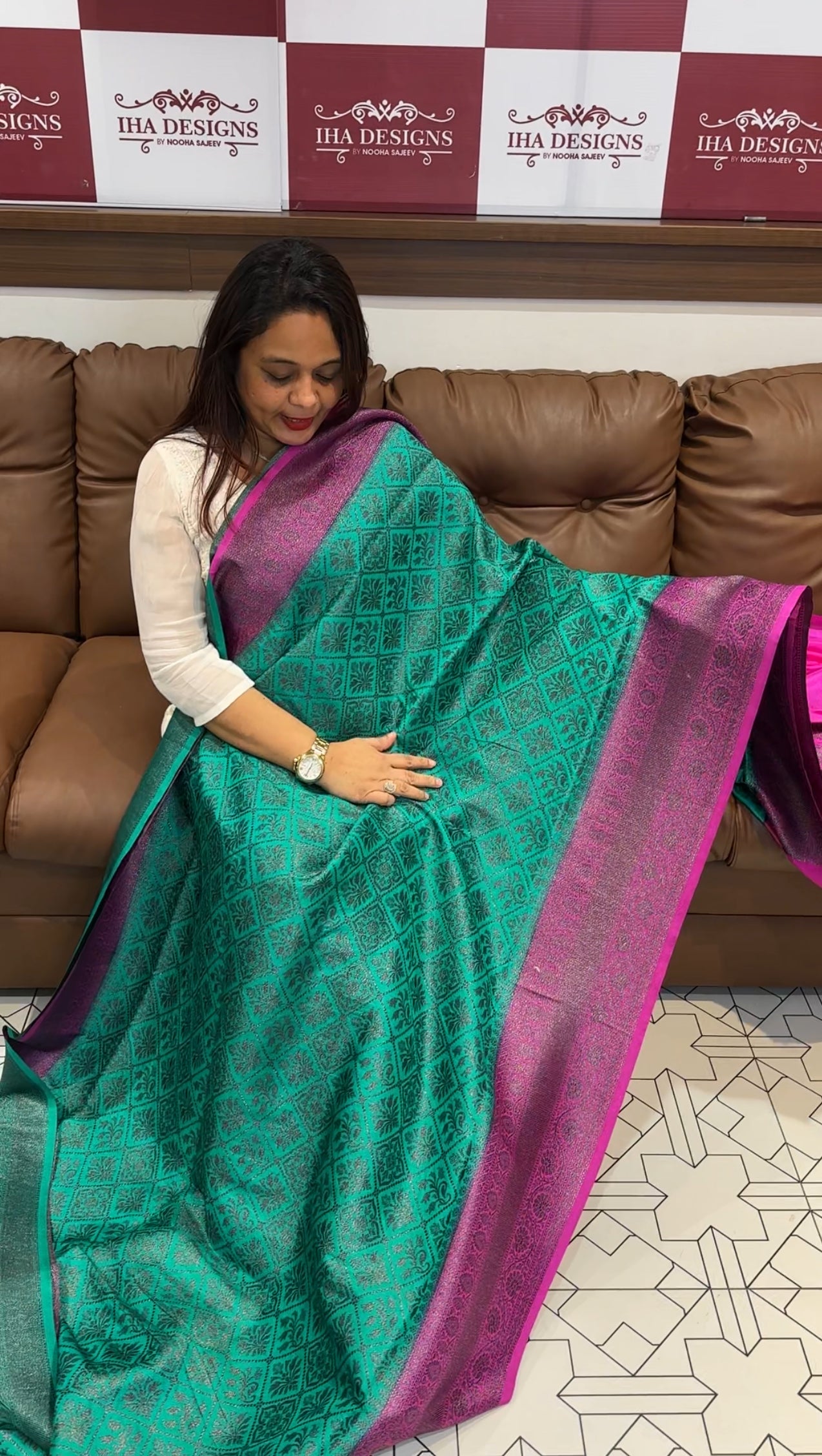 DESIGNER SEMI BANARASI SILK SAREES - IHA 9591