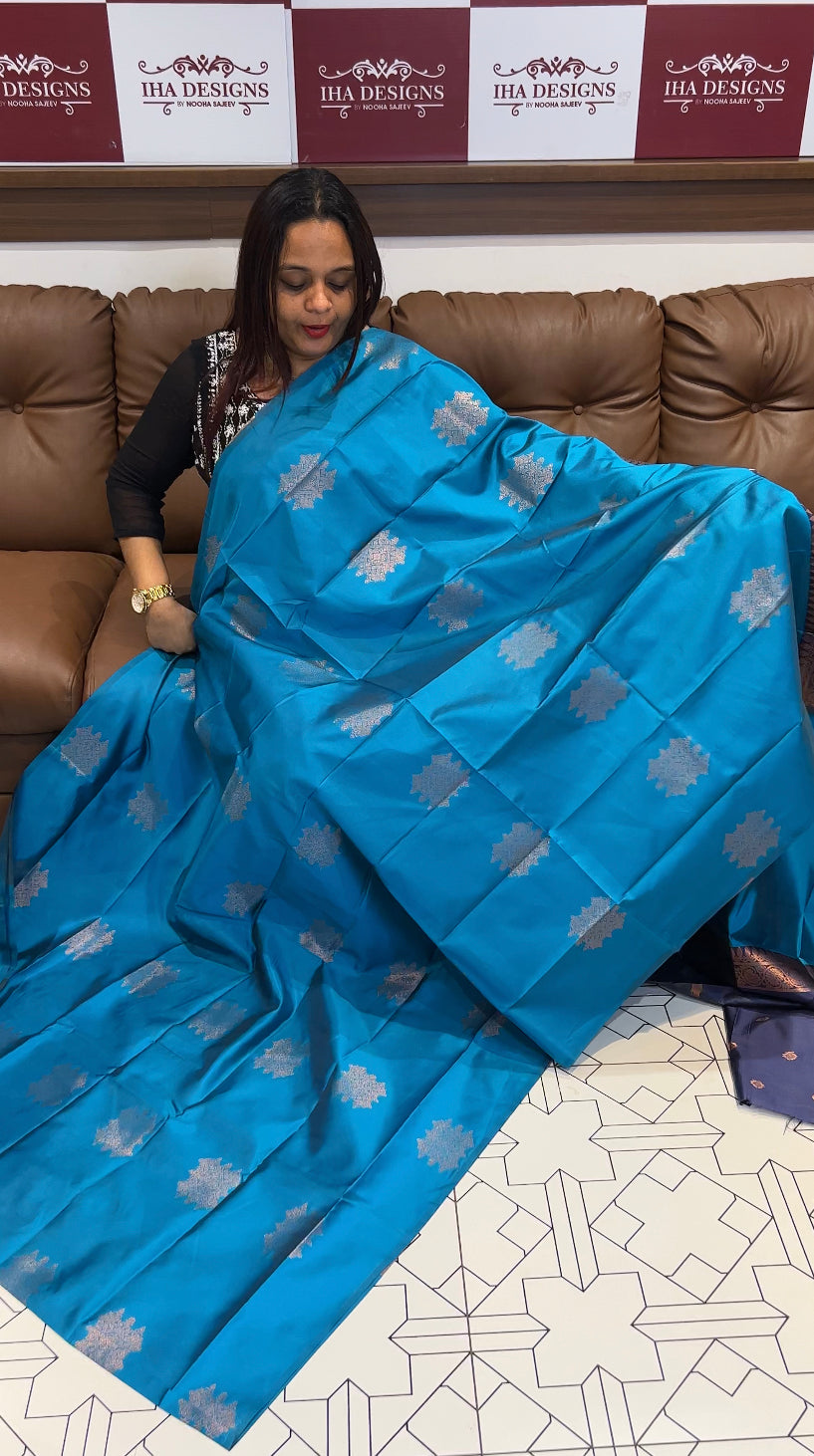 BUDGET BUY SEMI SILK SAREES - IHA 8449
