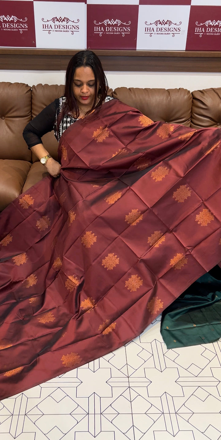 BUDGET BUY SEMI SILK SAREES - IHA 8449
