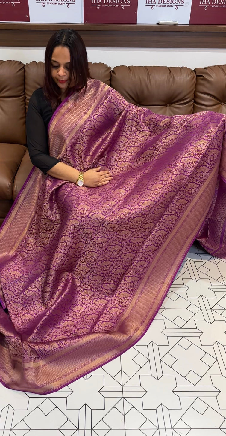 DESIGNER SEMI KATAN BANARASI SILK SAREE - IHA 8175