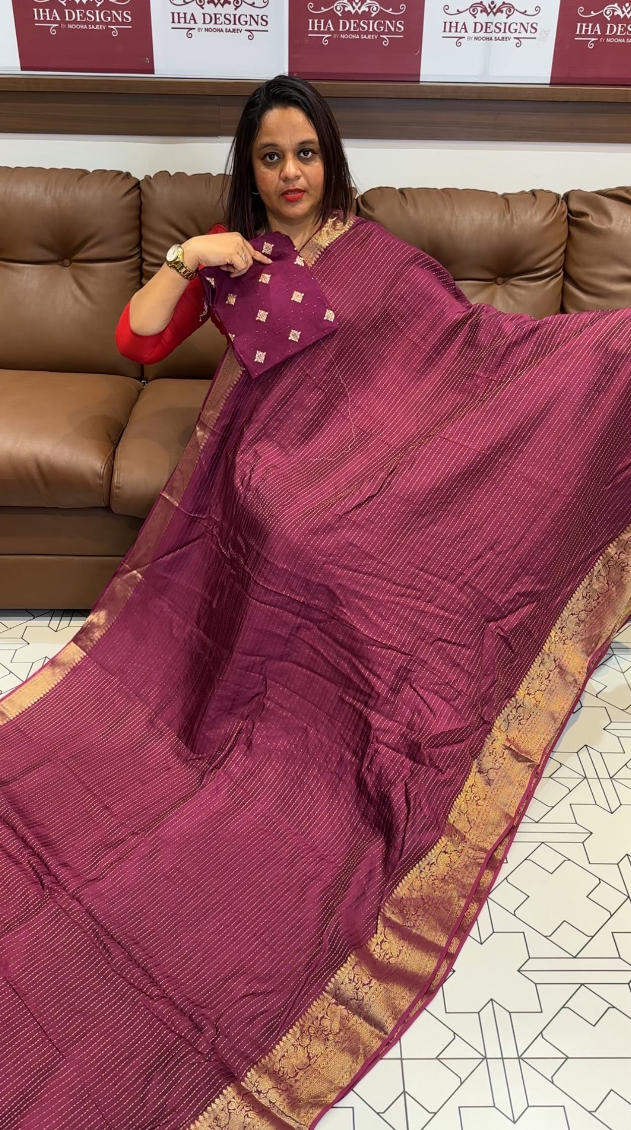 DESIGNER SEMI BANARASI SILK SAREES - IHA 9670