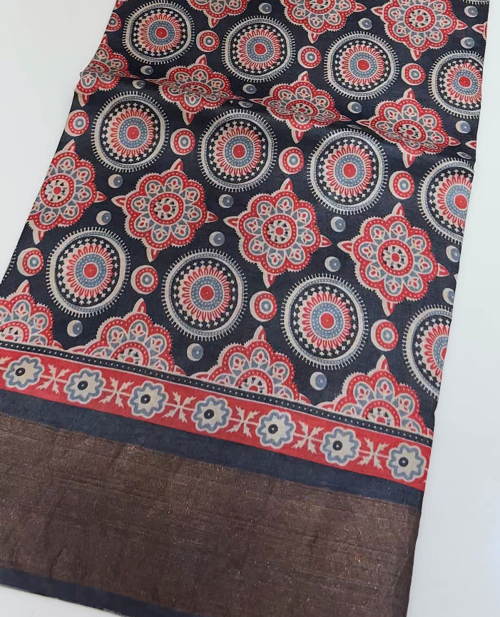PRINTED TUSSUR SAREES - IHA 8328