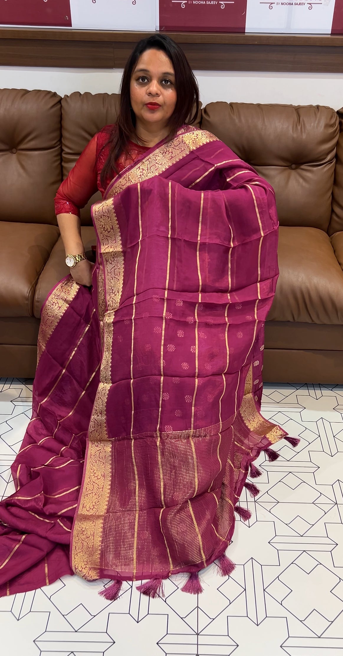 VISCOSE ORGANZA SAREES - IHA 9586