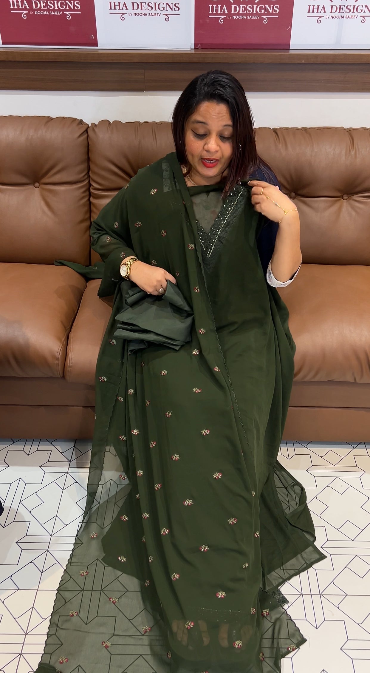 FAUX GEORGETTE UNSTITCHED SALWAR SUITS - IHA 9761