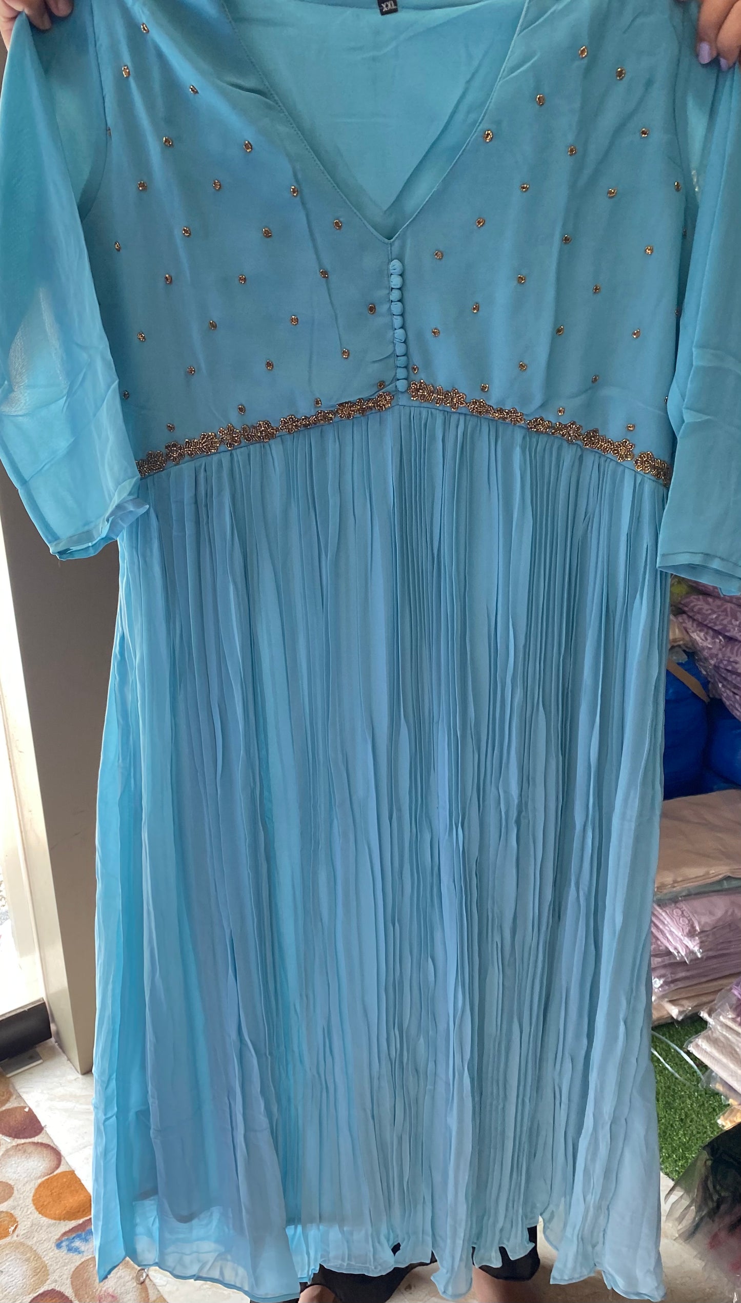 DOUBLE DYED HAND WORKED ALINE TOPS - IHA 8514