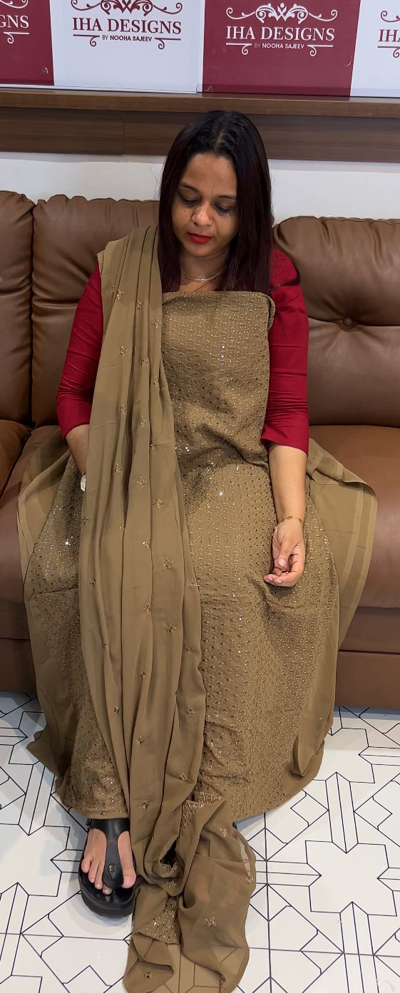 GEORGETTE UNSTITCHED SALWAR SUITS - IHA 8331