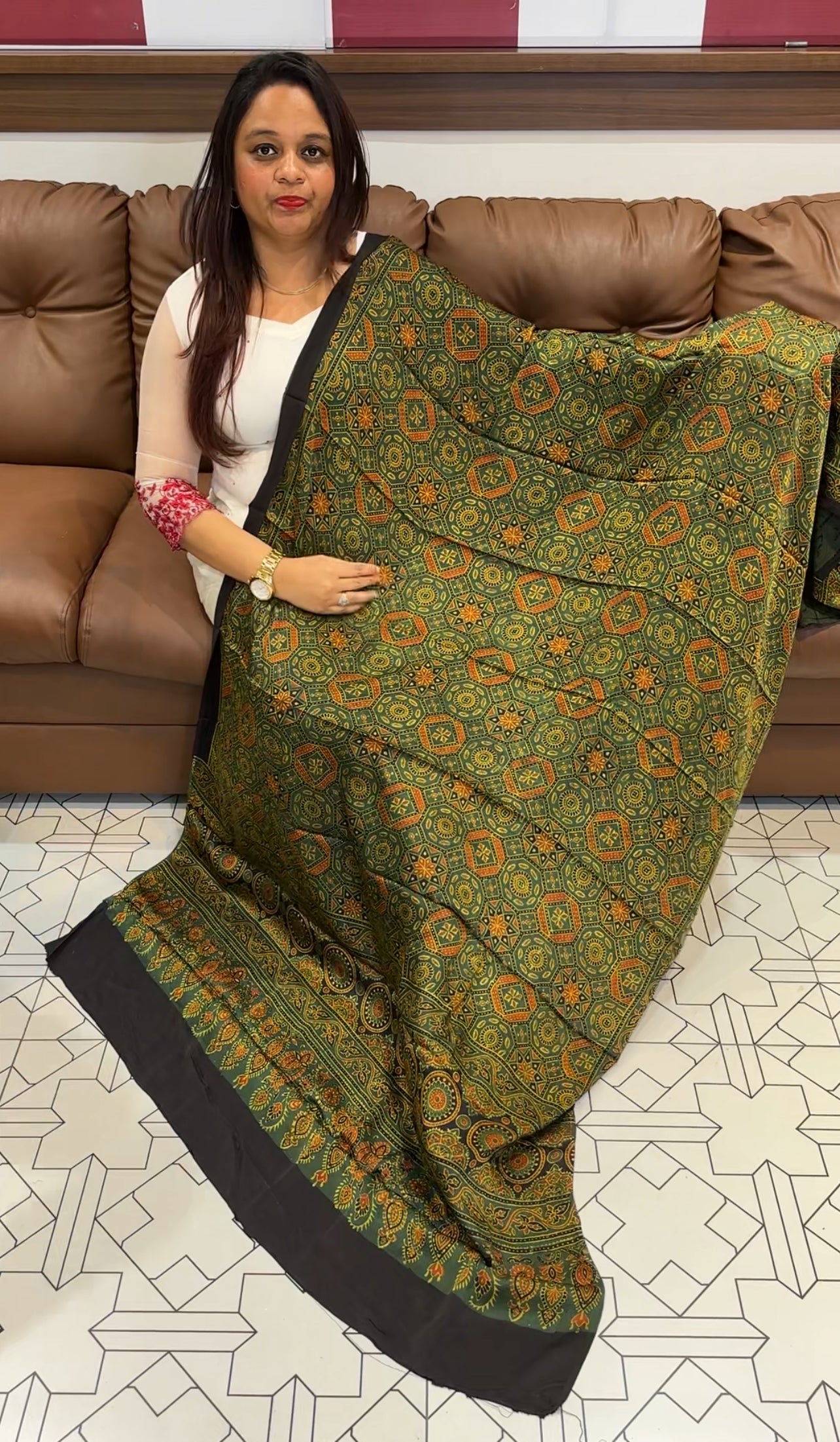 AJRAKH PRINTED MODAL DUPATTA - IHA 9629