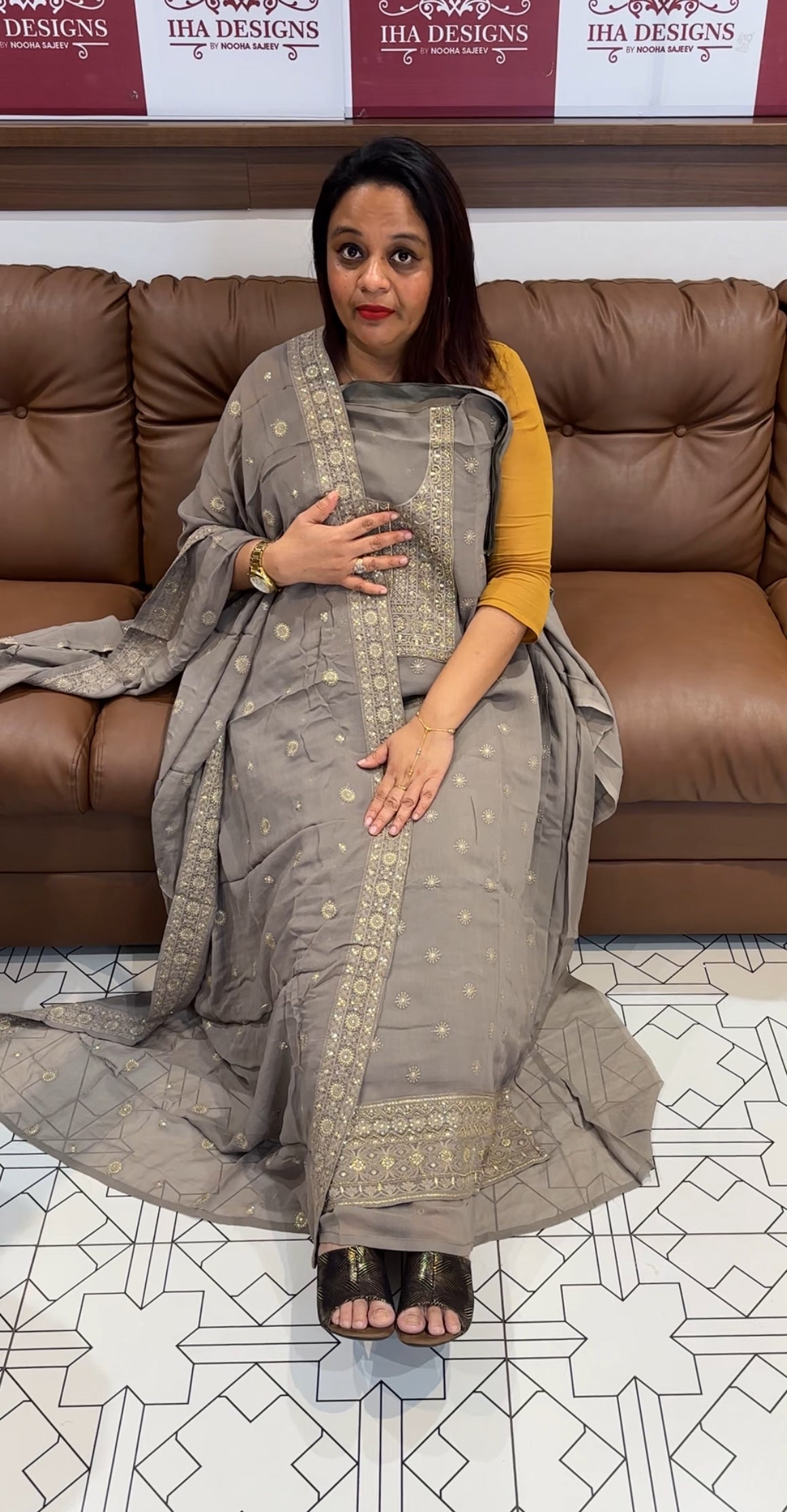 LUCKNOWI CHIKANKARI UNSTITCHED SALWAR SUITS - IHA 9728