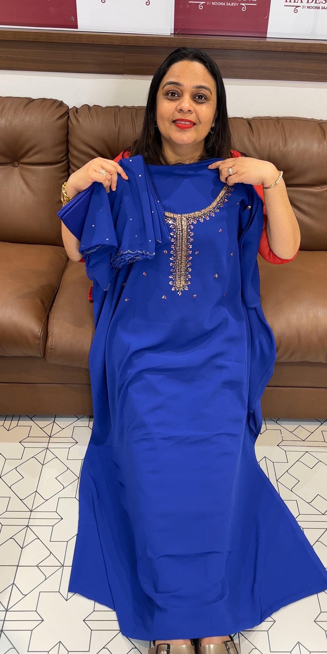 HAND WORKED UNSTITCHED SALWAR SUITS - IHA 22864