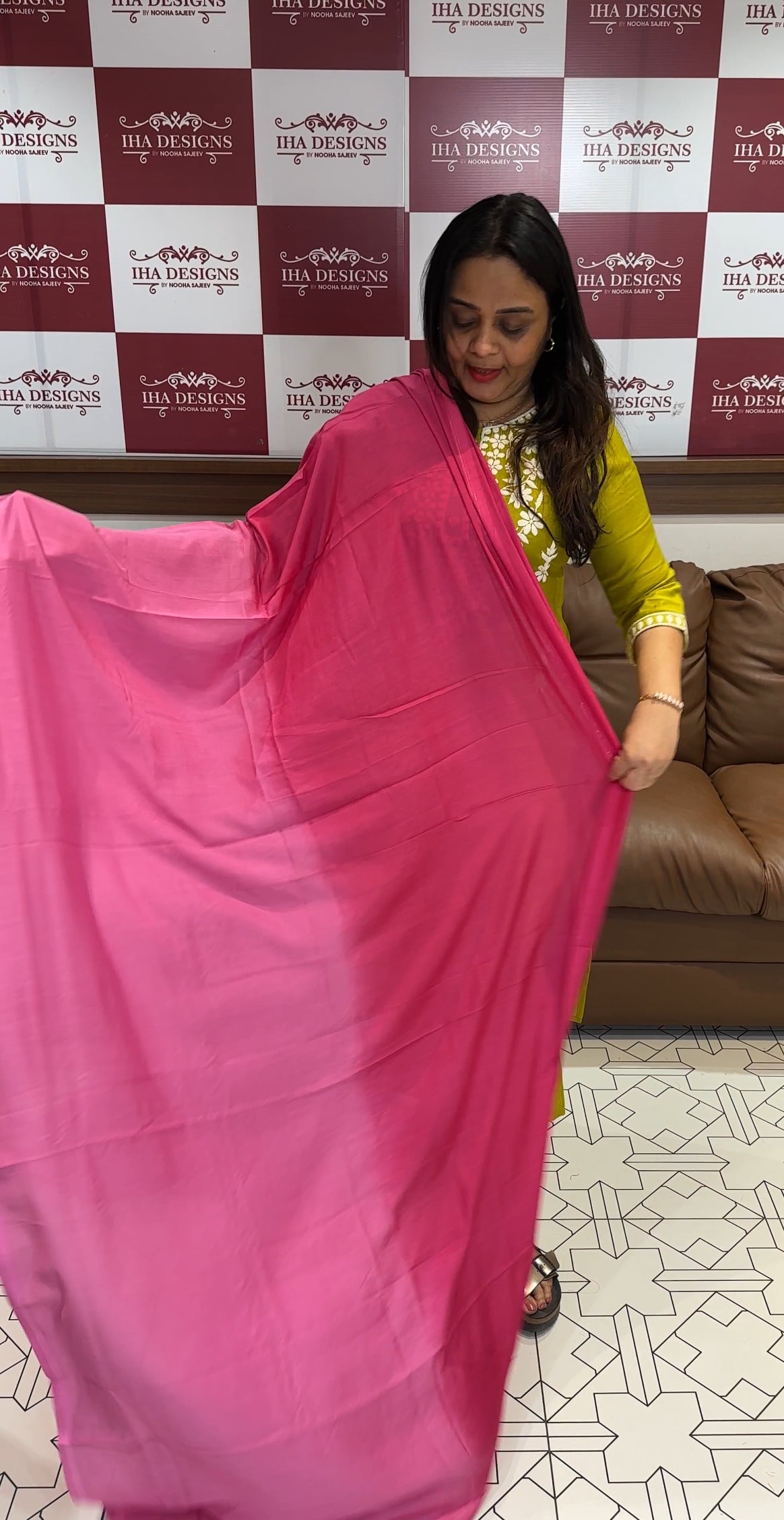 DOUBLE DYED MODAL SILK DUPATTA - IHA 20398
