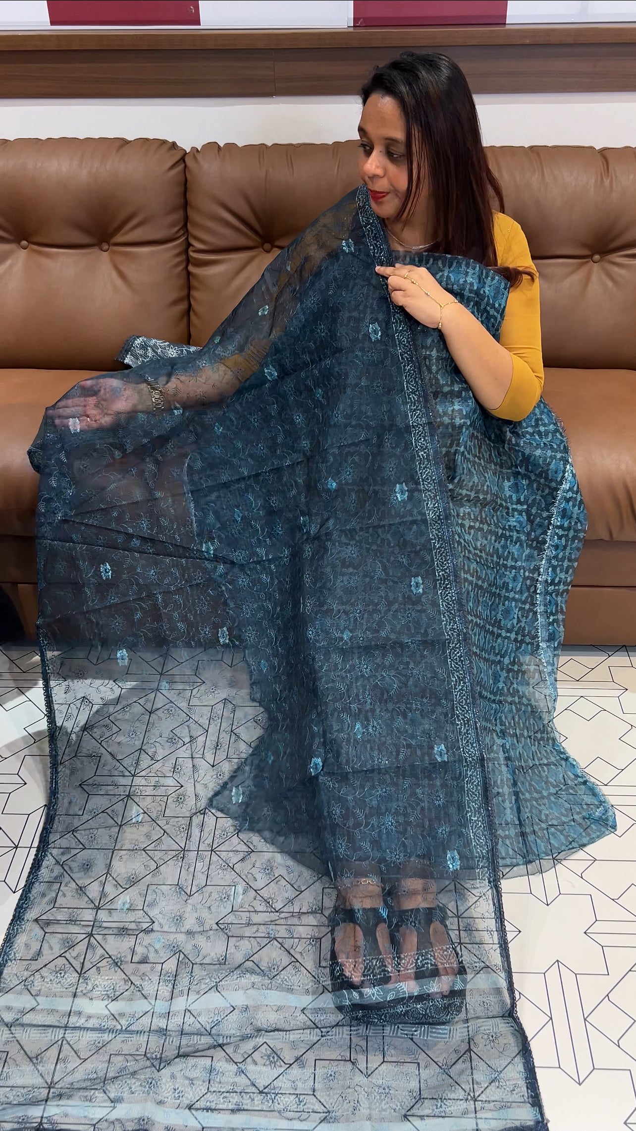 SILKY KOTA UNSTITCHED SALWAR SUITS - IHA 9747