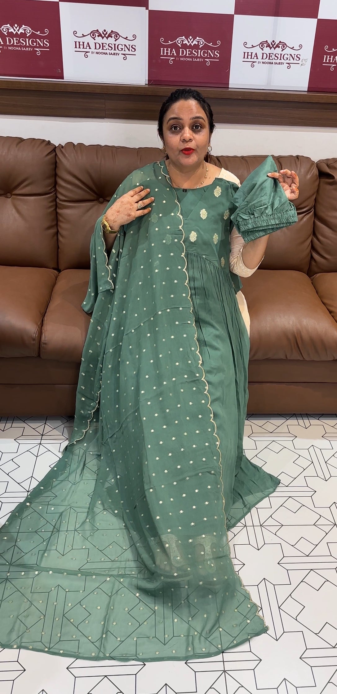 VISCOSE GEORGETTE TOP,BOTTOM AND DUPATTA - IHA 21627
