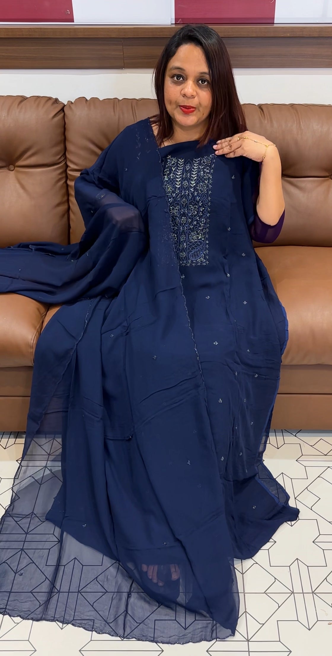 VISCOSE GEORGETTE UNSTITCHED SALWAR SUITS - IHA 9783