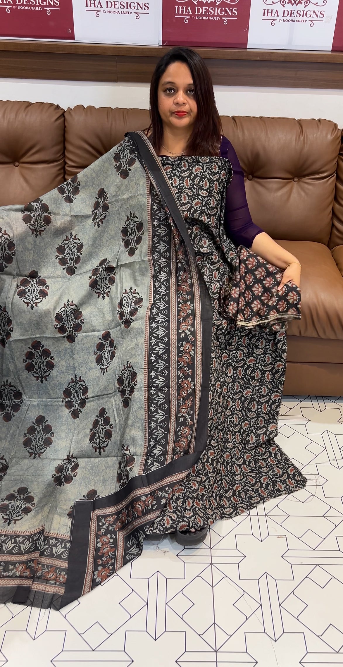 COTTON PRINTED UNSTITCHED SALWAR SUITS - IHA 9789