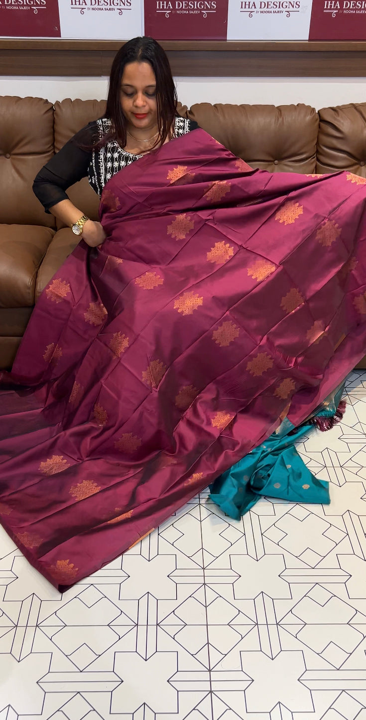 BUDGET BUY SEMI SILK SAREES - IHA 8449