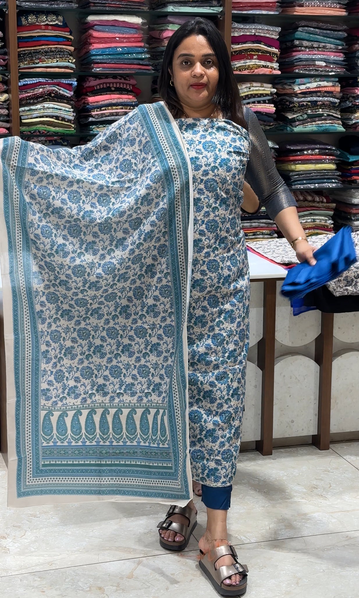 MUSLIN UNSTITCHED SALWAR SUITS - IHA 22226