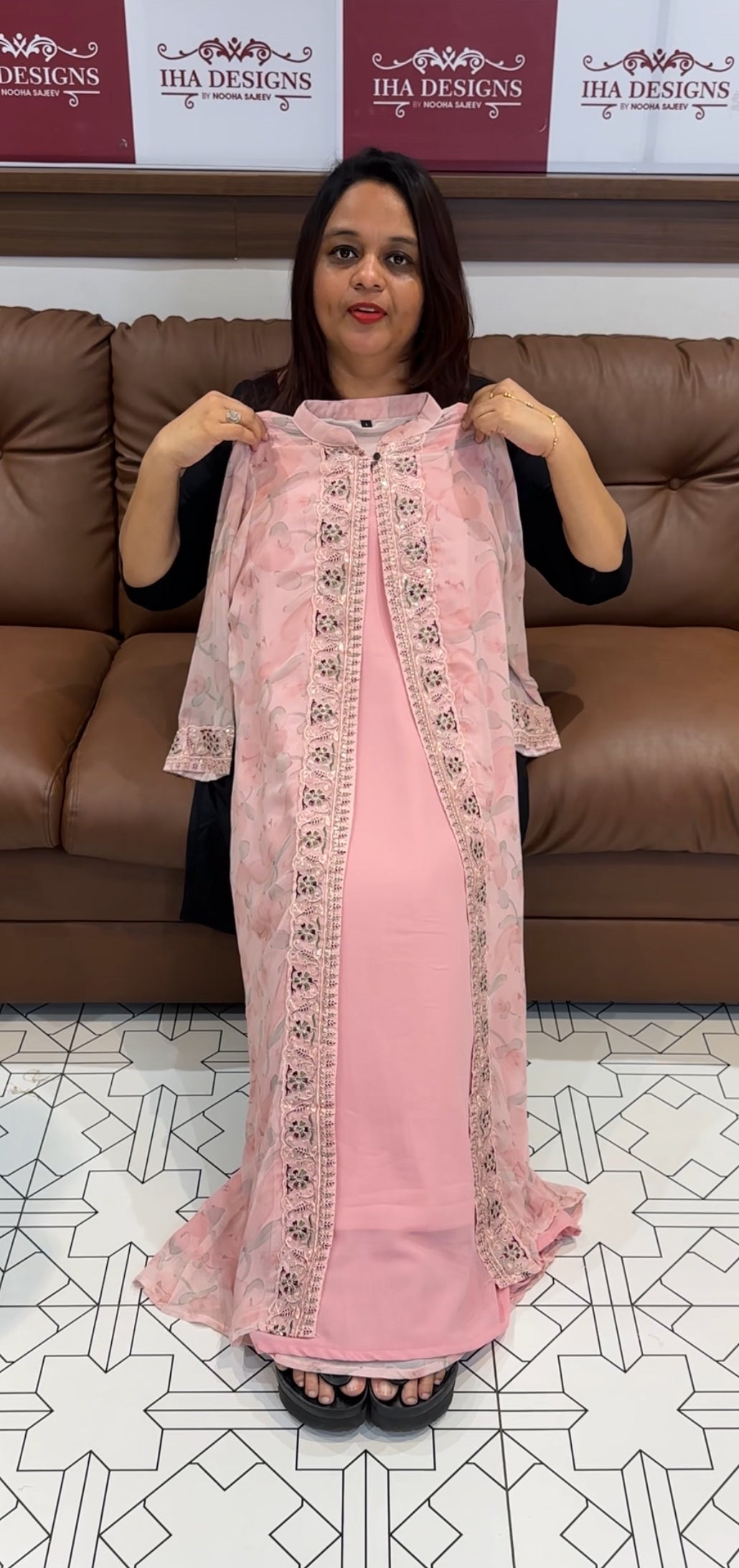 DESIGNER ALINE TOP AND LONG JACKET - IHA 9649