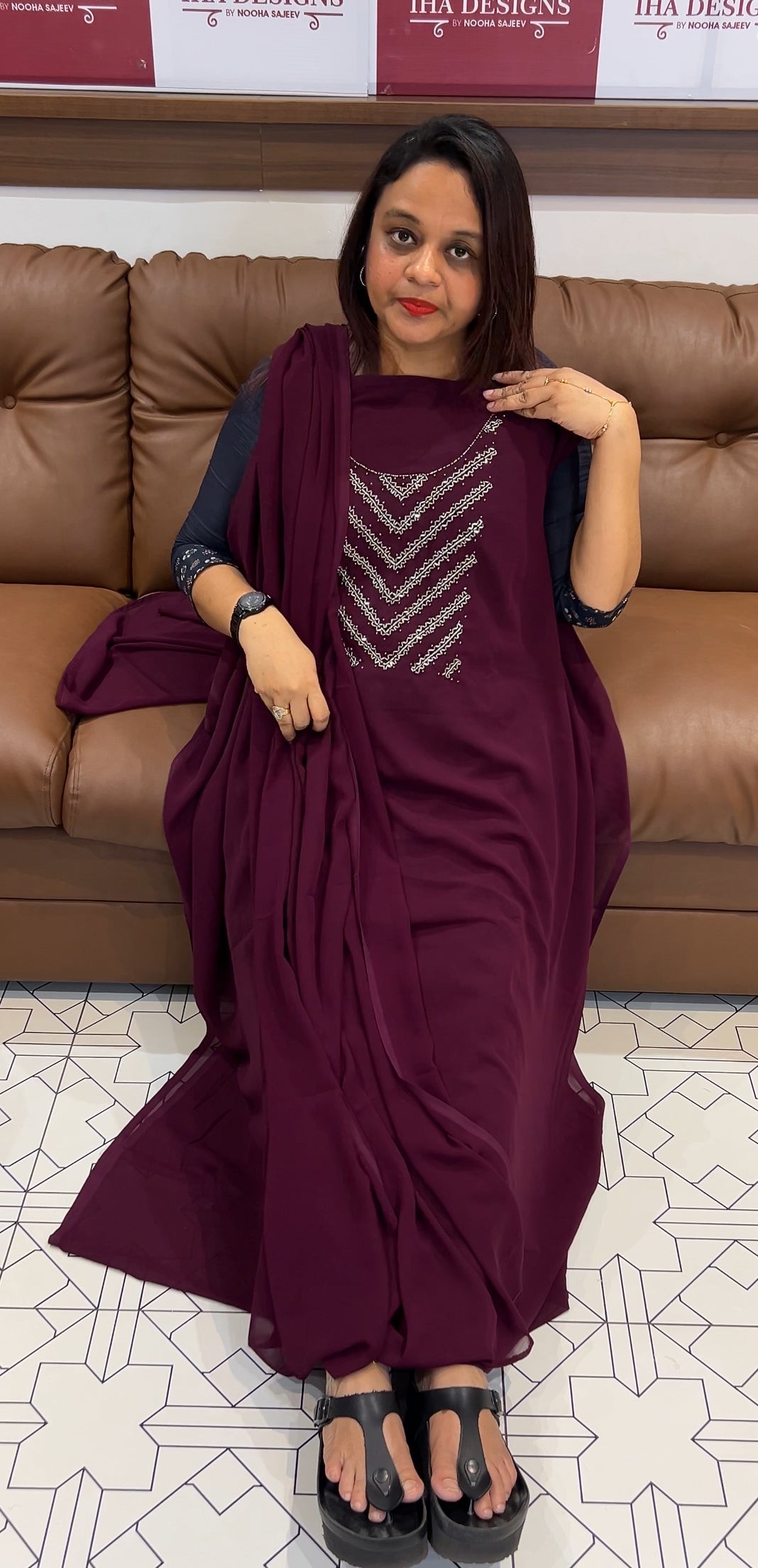FAUX GEORGETTE UNSTITCHED SALWAR SUITS - IHA 9802
