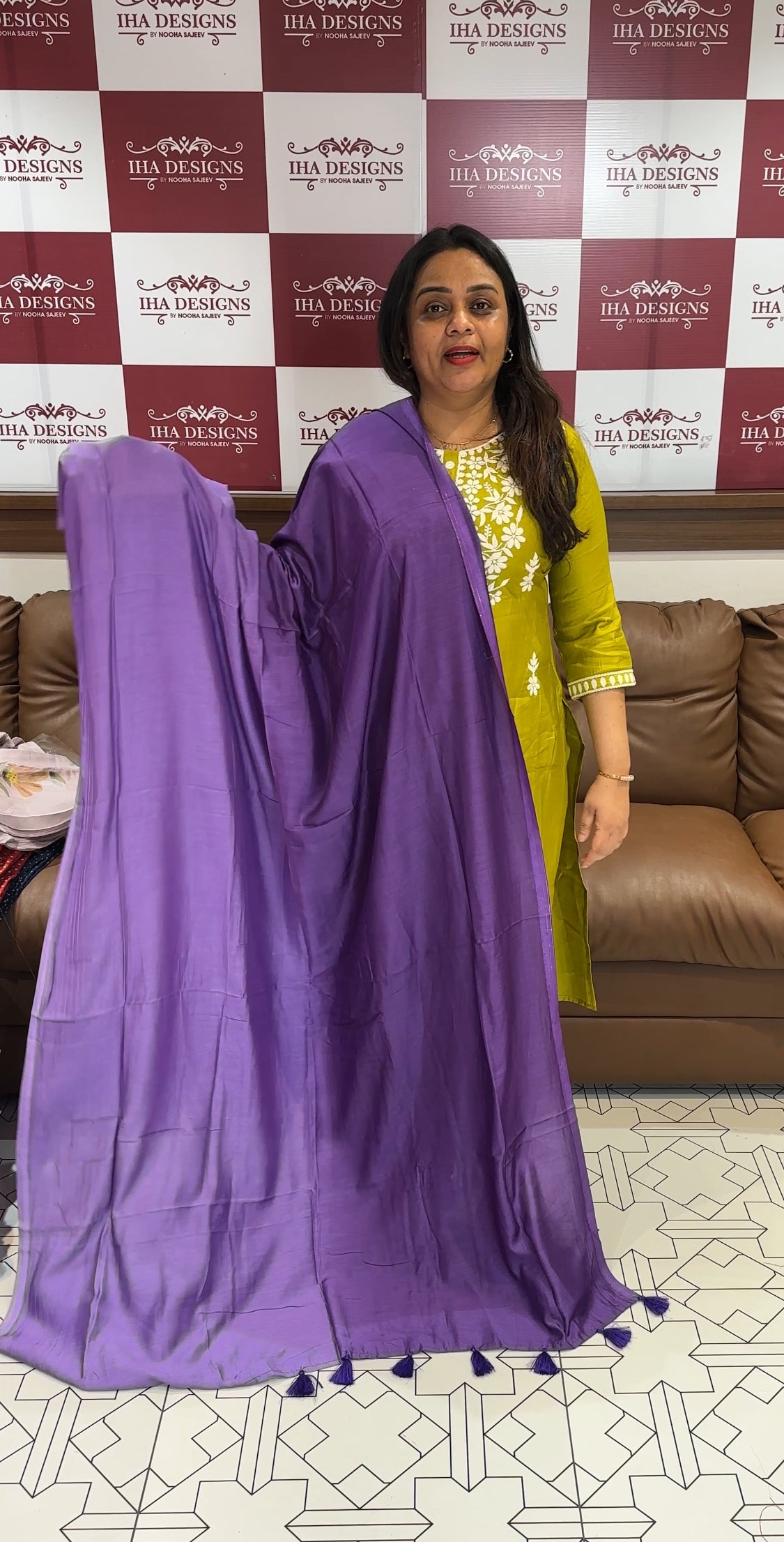 DOUBLE DYED MODAL SILK DUPATTA - IHA 20398