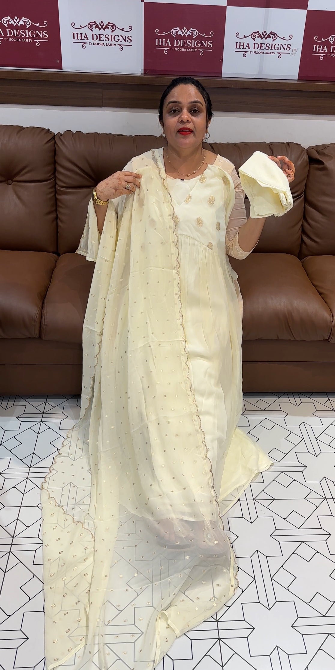 VISCOSE GEORGETTE TOP,BOTTOM AND DUPATTA - IHA 21627