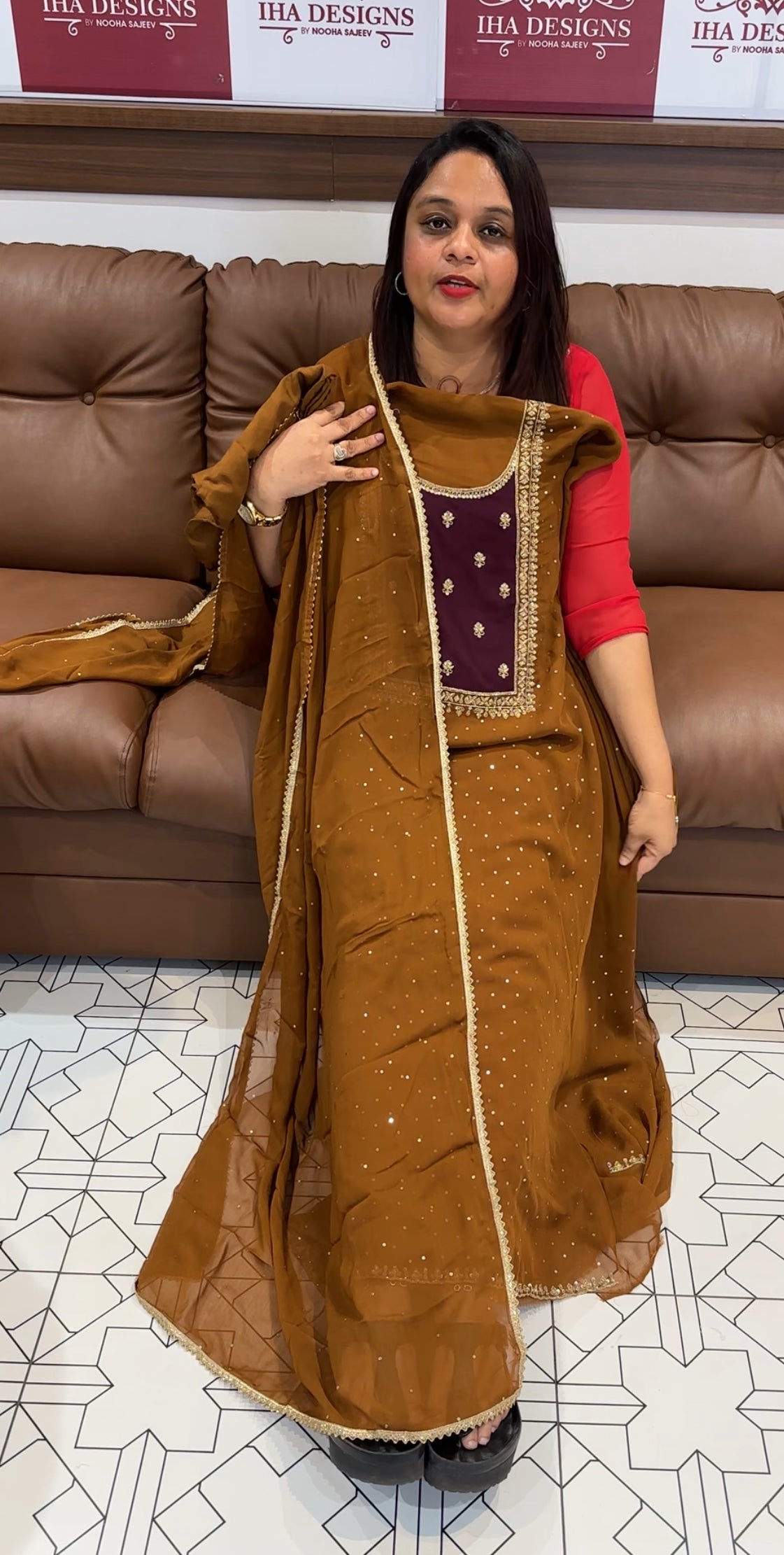 VISCOSE GEORGETTE UNSTITCHED SALWAR SUIT - IHA 9616