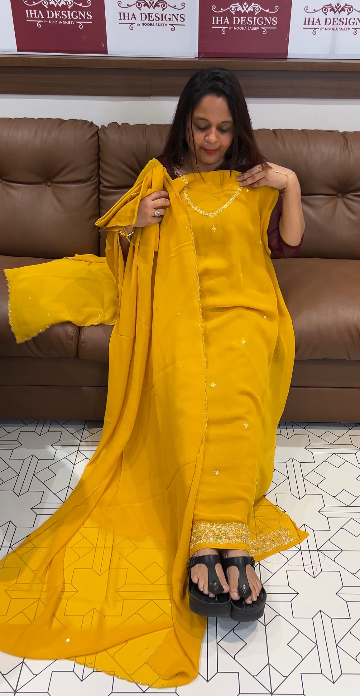 PREMIUM UNSTITCHED SALWAR SUITS - IHA 9742
