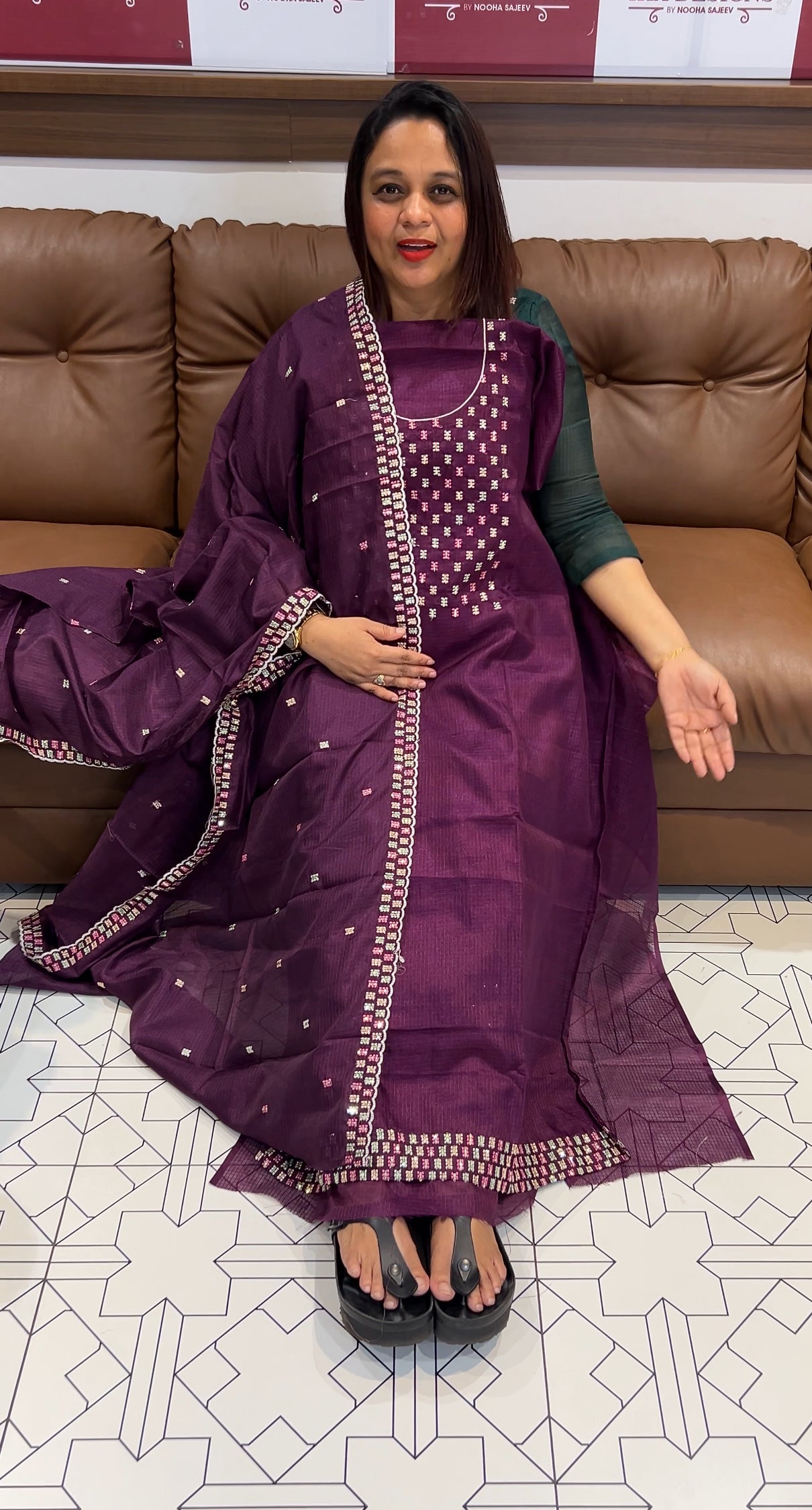 FORWARD SILKY KOTA UNSTITCHED SALWAR SUITS - IHA 9750