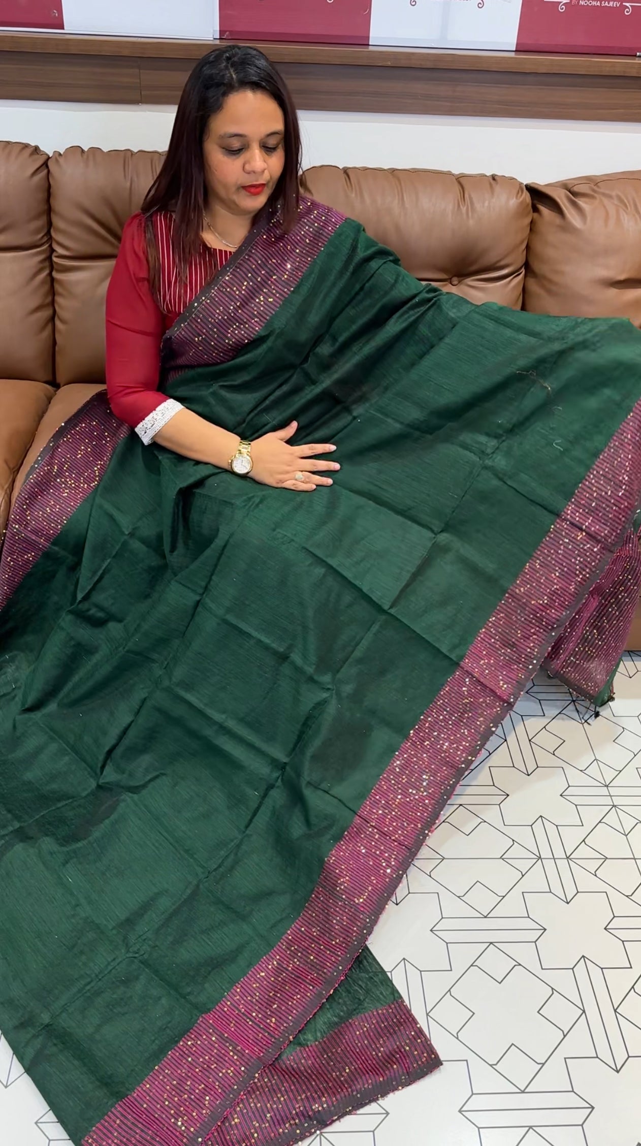 DESIGNER LINEN SILK SAREES - IHA 9773