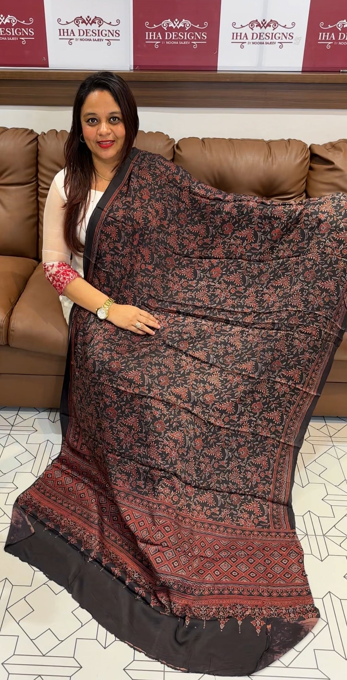 AJRAKH PRINTED MODAL DUPATTA - IHA 9629