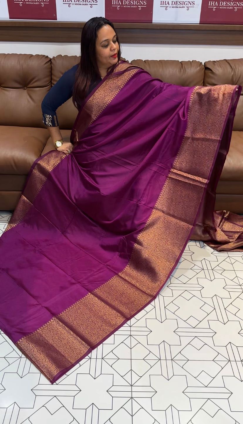 SEMI BANARASI SILK SAREES - IHA 8408