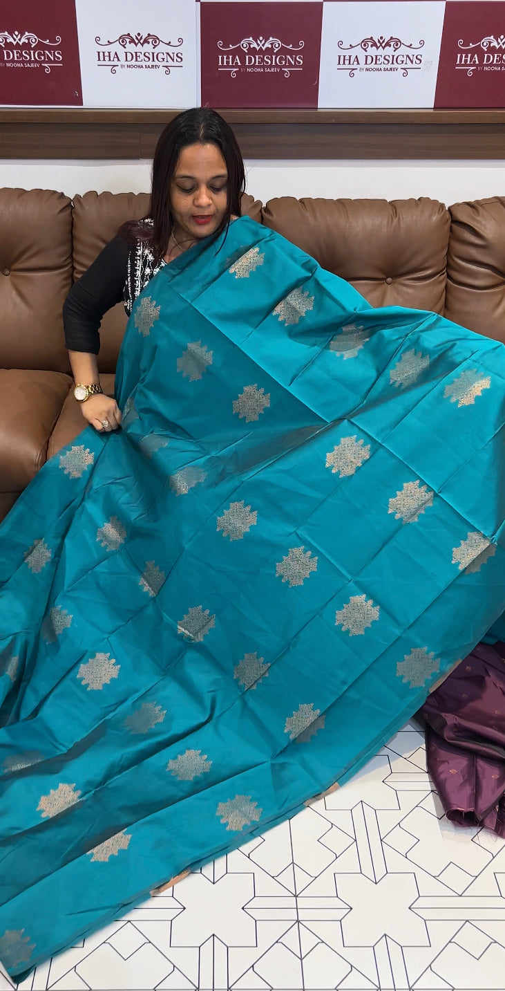 BUDGET BUY SEMI SILK SAREES - IHA 8449