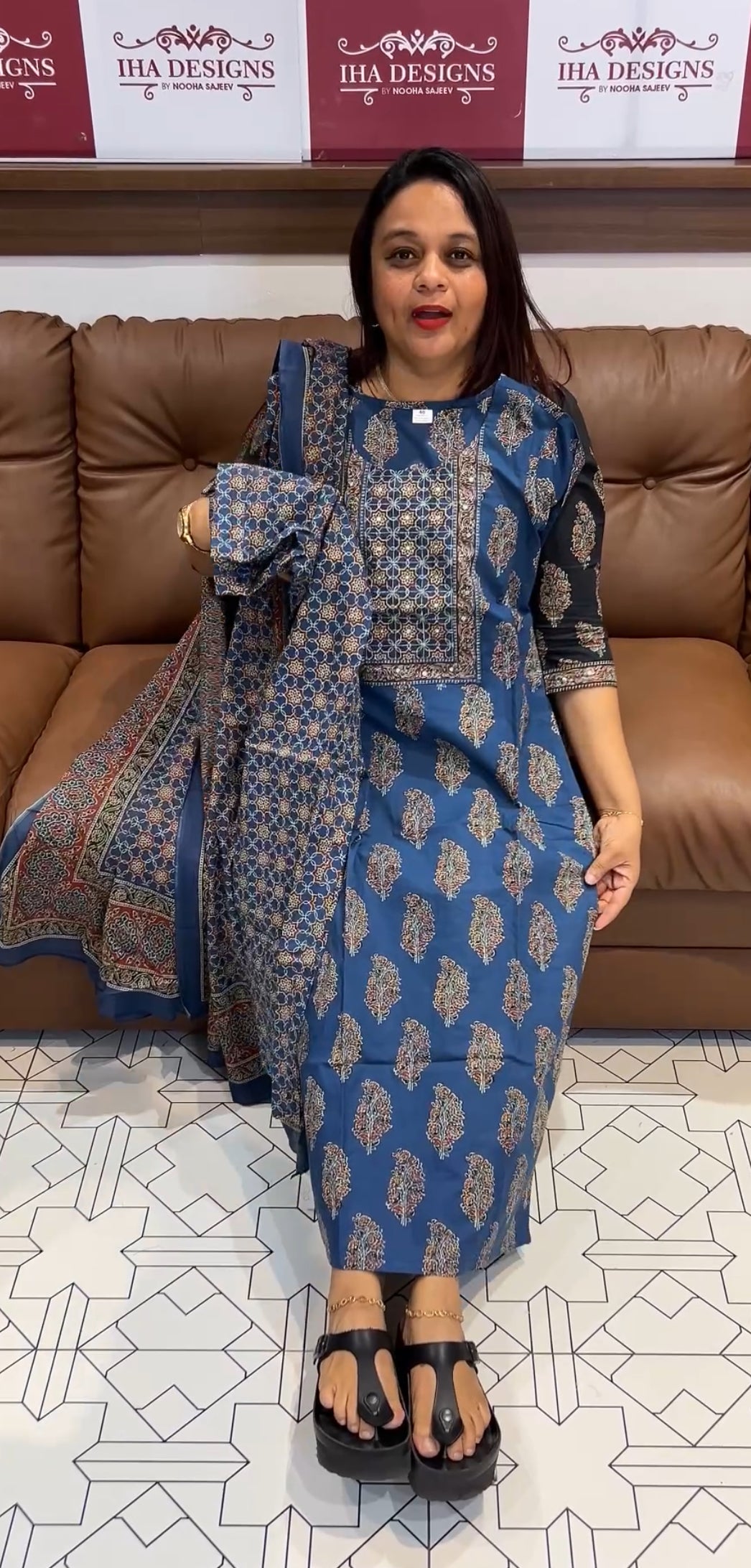 BUDGET BUY PRINTED COTTON TOP , BOTTOM AND DUPATTA - IHA 9759