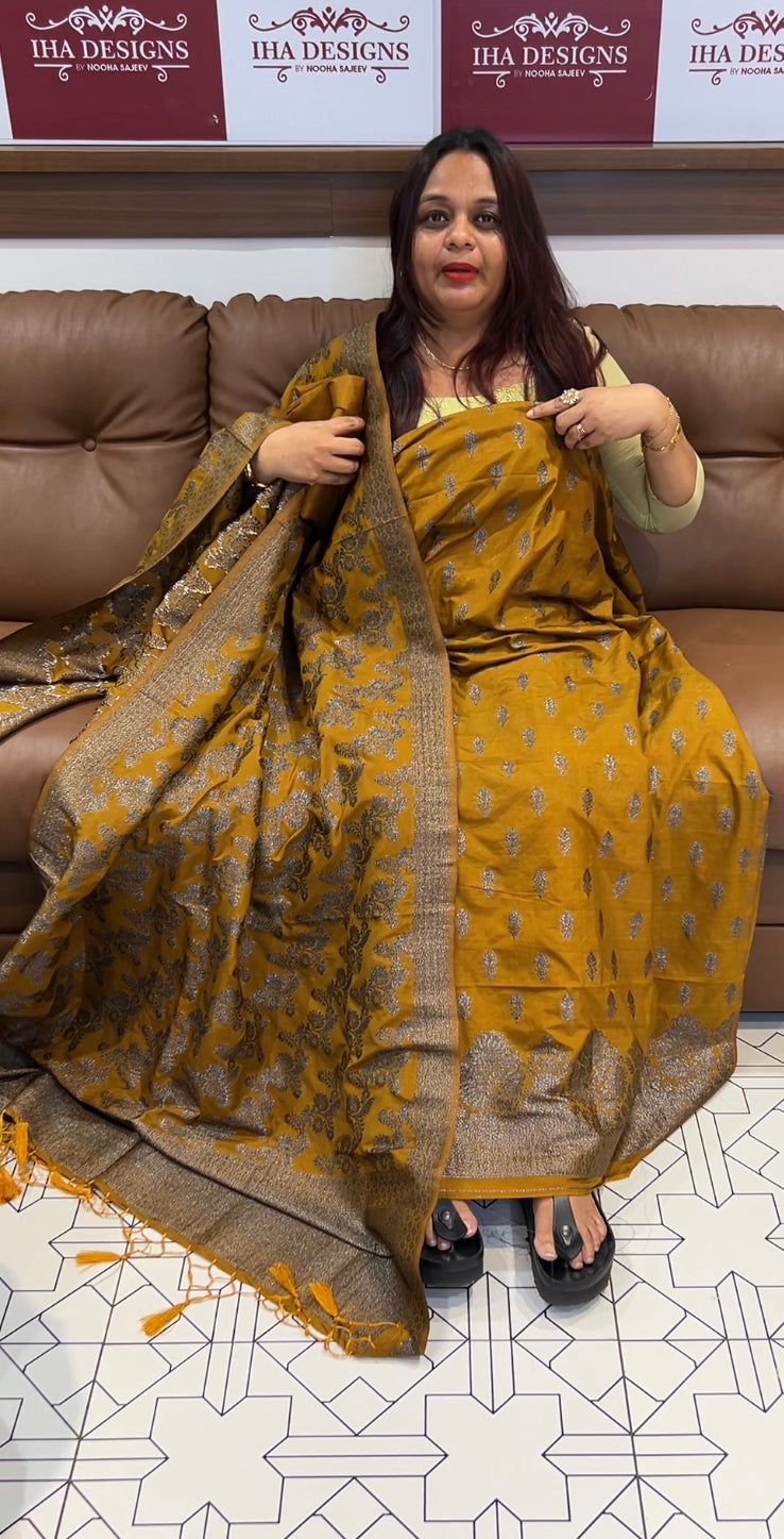 BANARASI UNSTITCHED SALWAR SUITS - IHA 8066