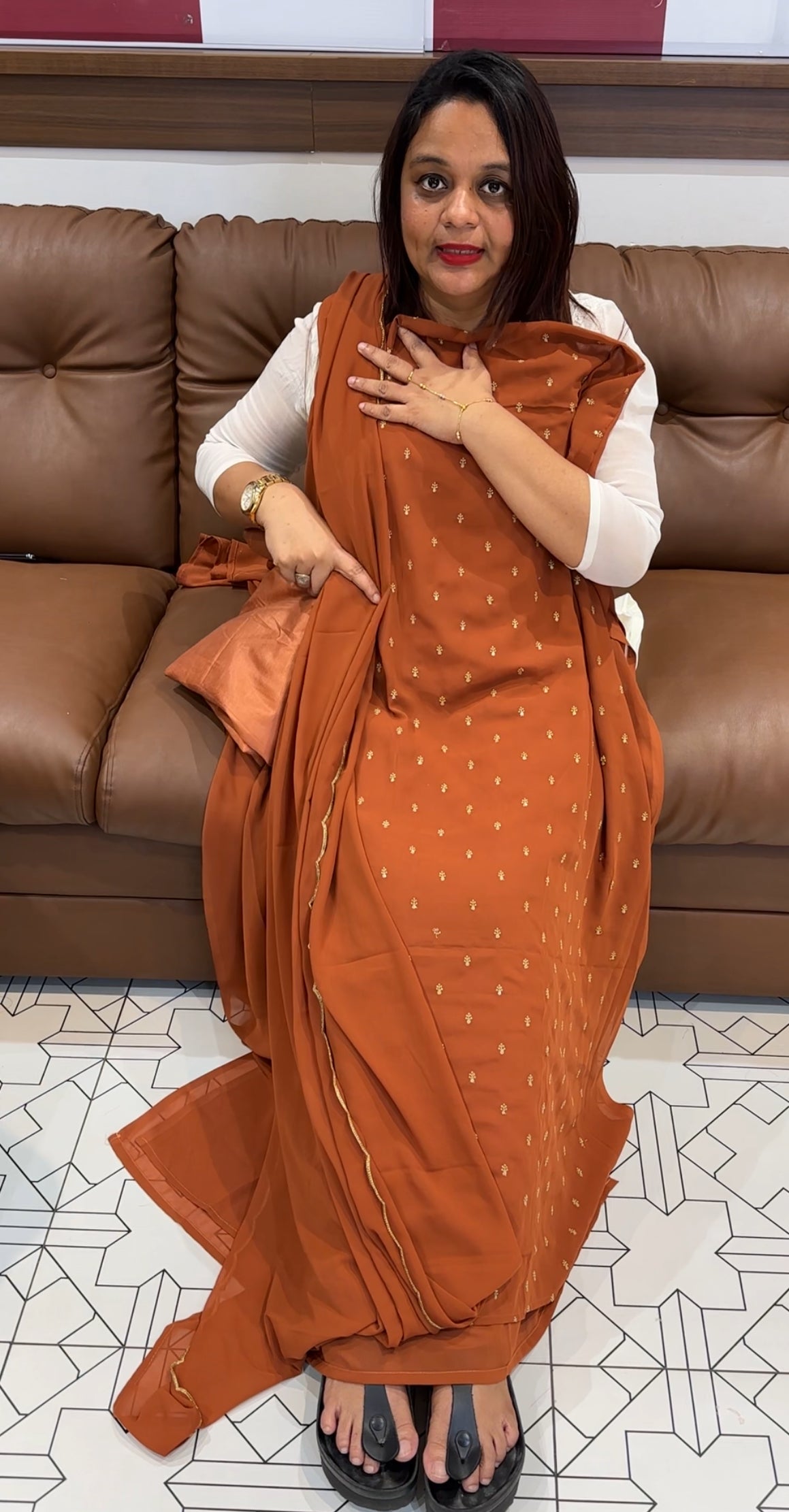 FAUX GEORGETTE UNSTITCHED SALWAR SUIT - IHA 9592