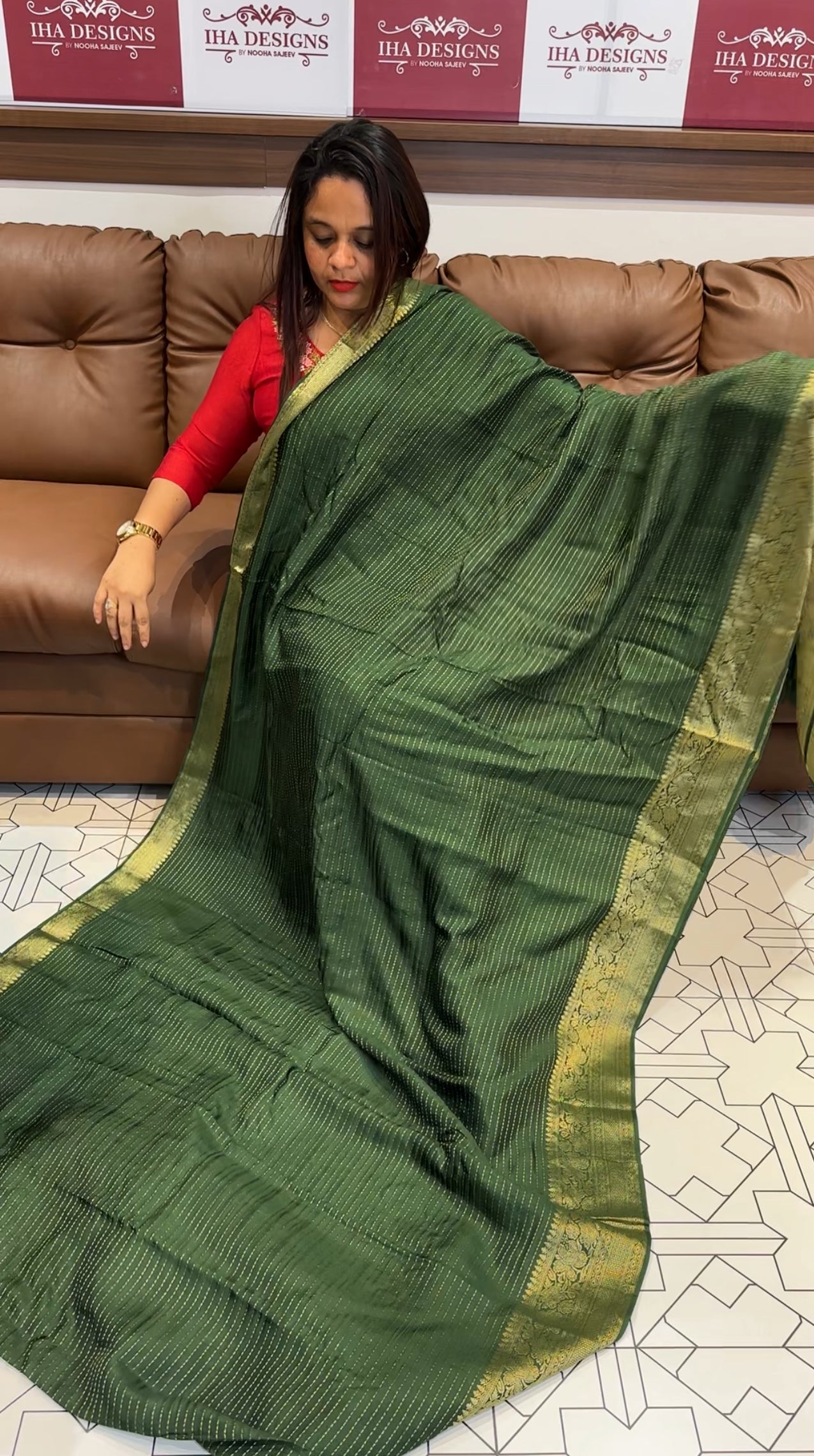 DESIGNER SEMI BANARASI SILK SAREES - IHA 9670