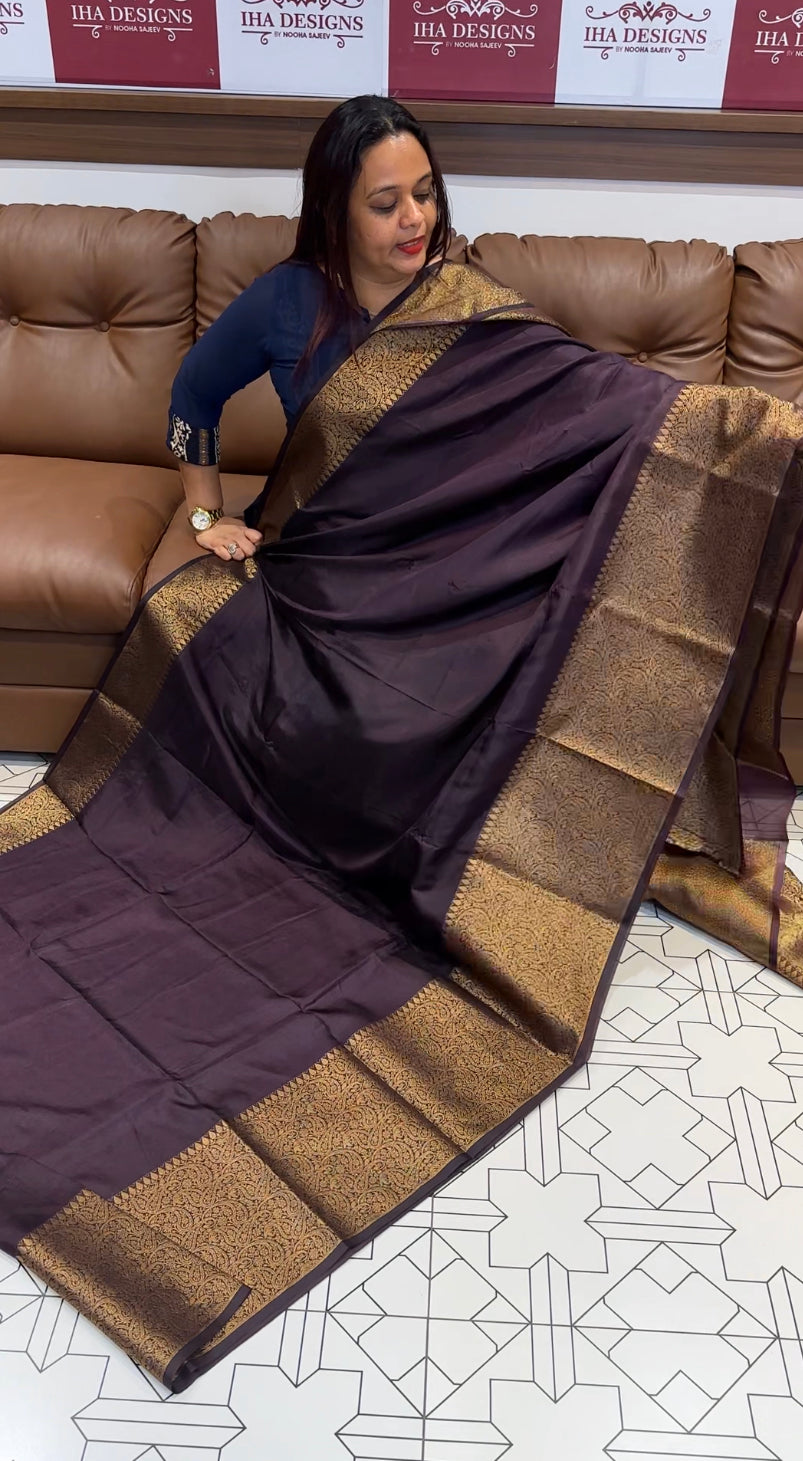SEMI BANARASI SILK SAREES - IHA 8408