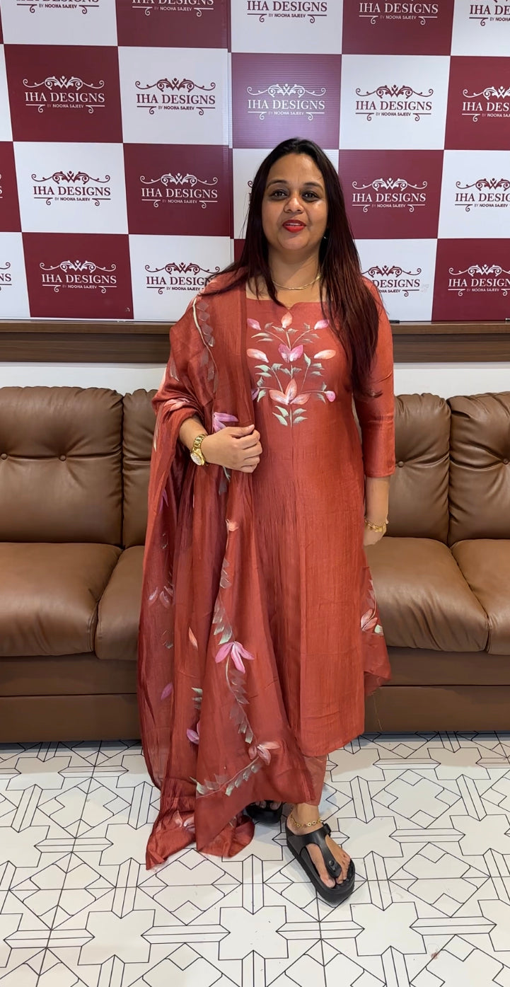 BUDGET BUY HAND PAINTED UNSTITCHED SALWAR SUITS - IHA 8155