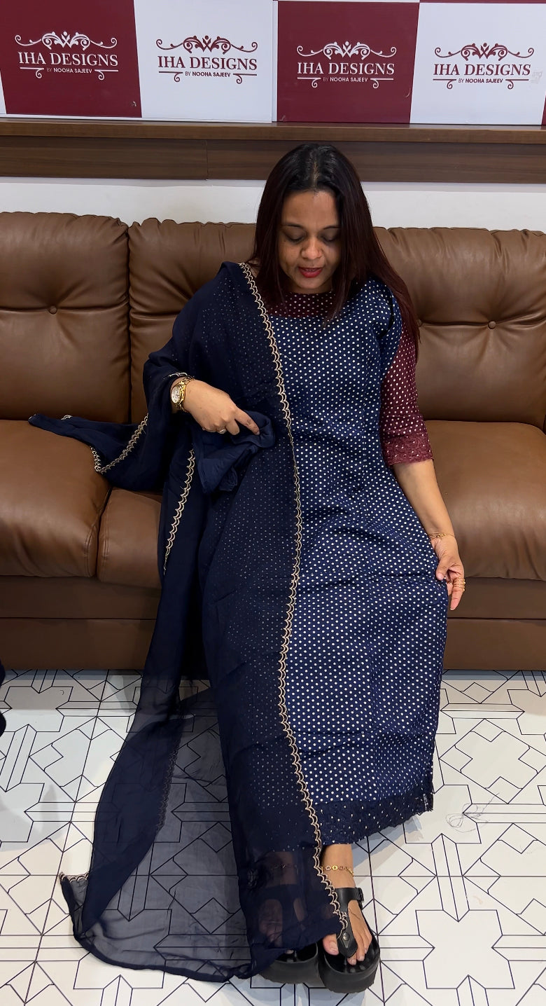 CRAPE SILK TOP ,BOTTOM AND DUPATTA - IHA 8630
