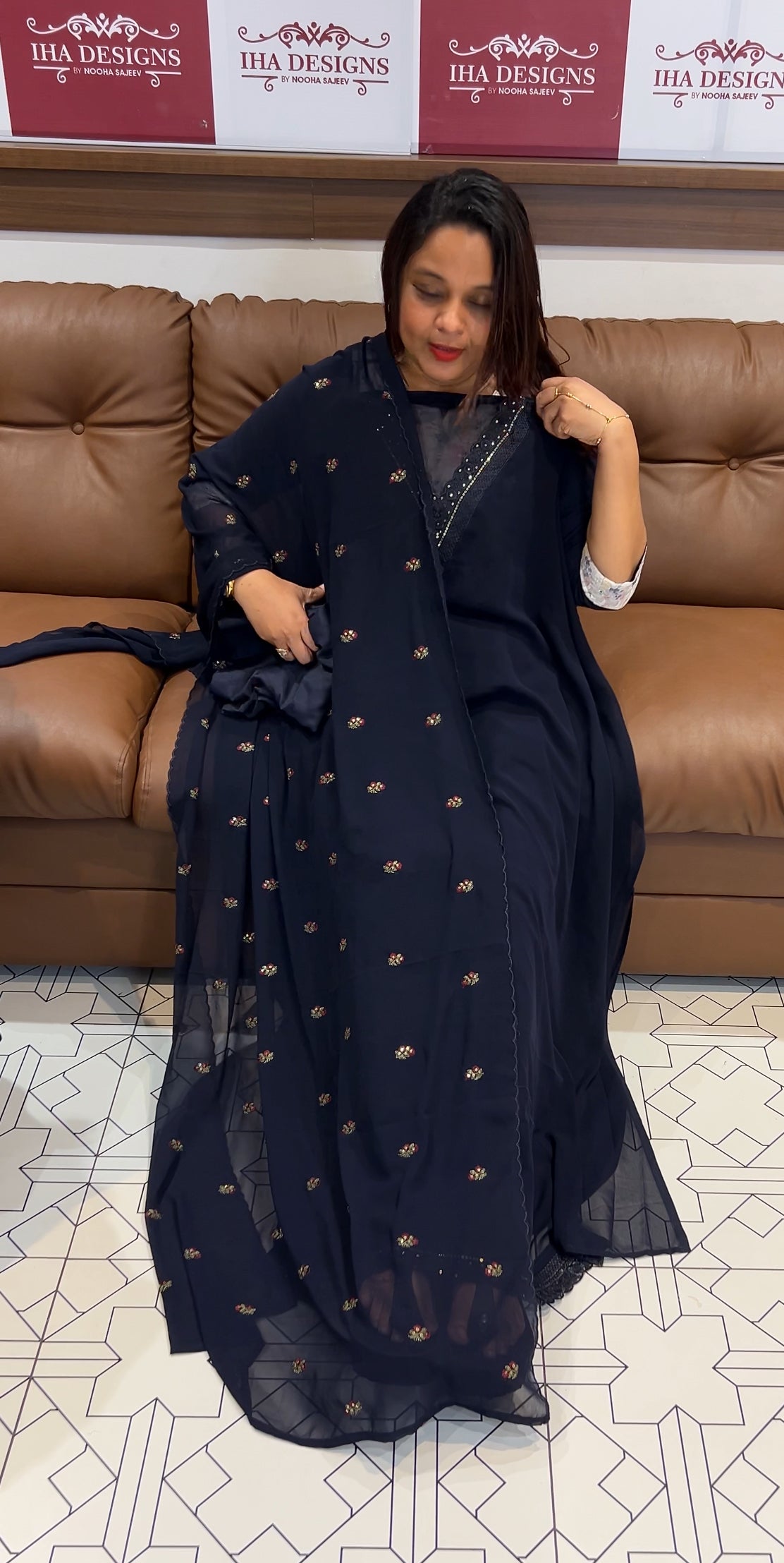 FAUX GEORGETTE UNSTITCHED SALWAR SUITS - IHA 9761